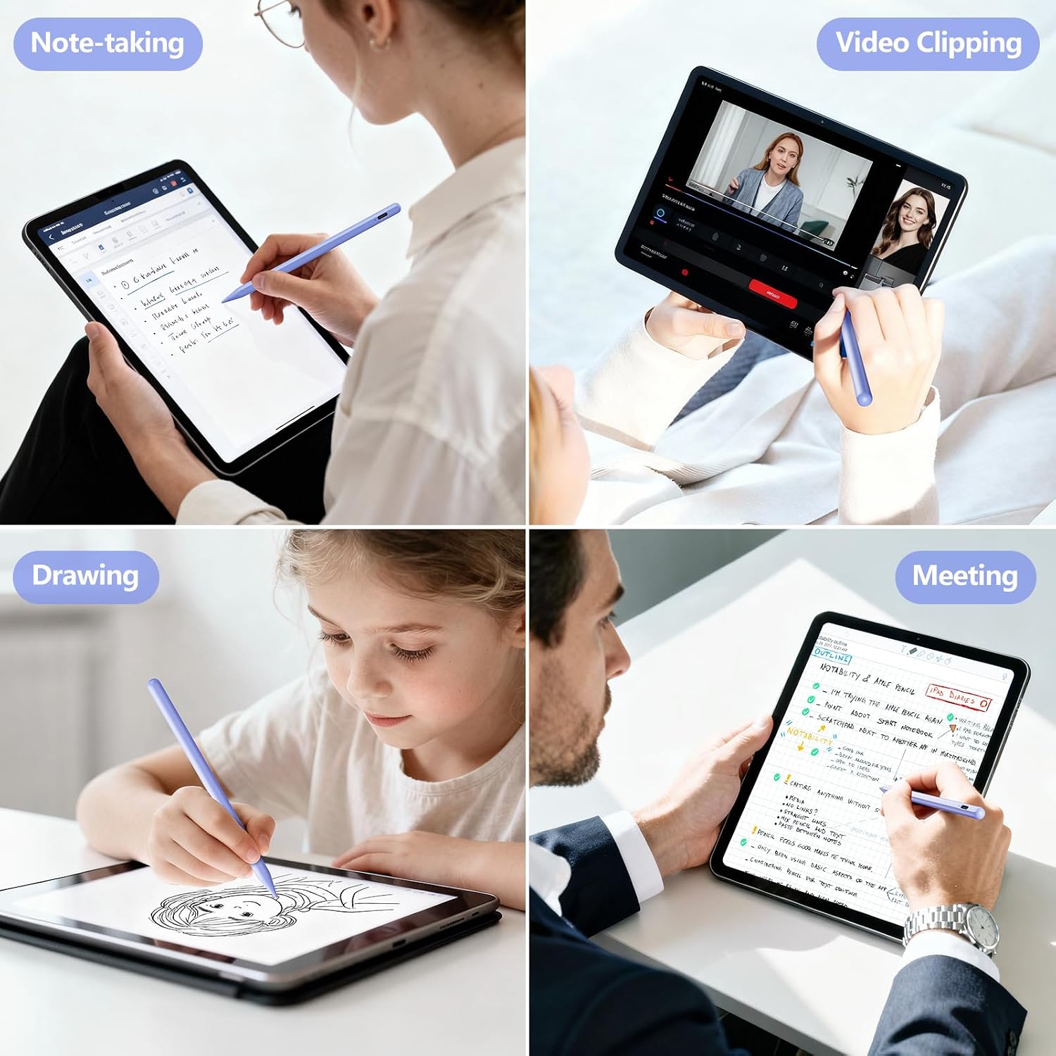 Thumbnail 6 de Stylus Pen for iPad (6th–11th Gen): 2x Fast Charge, 1.5mm Tip, Palm Rejection