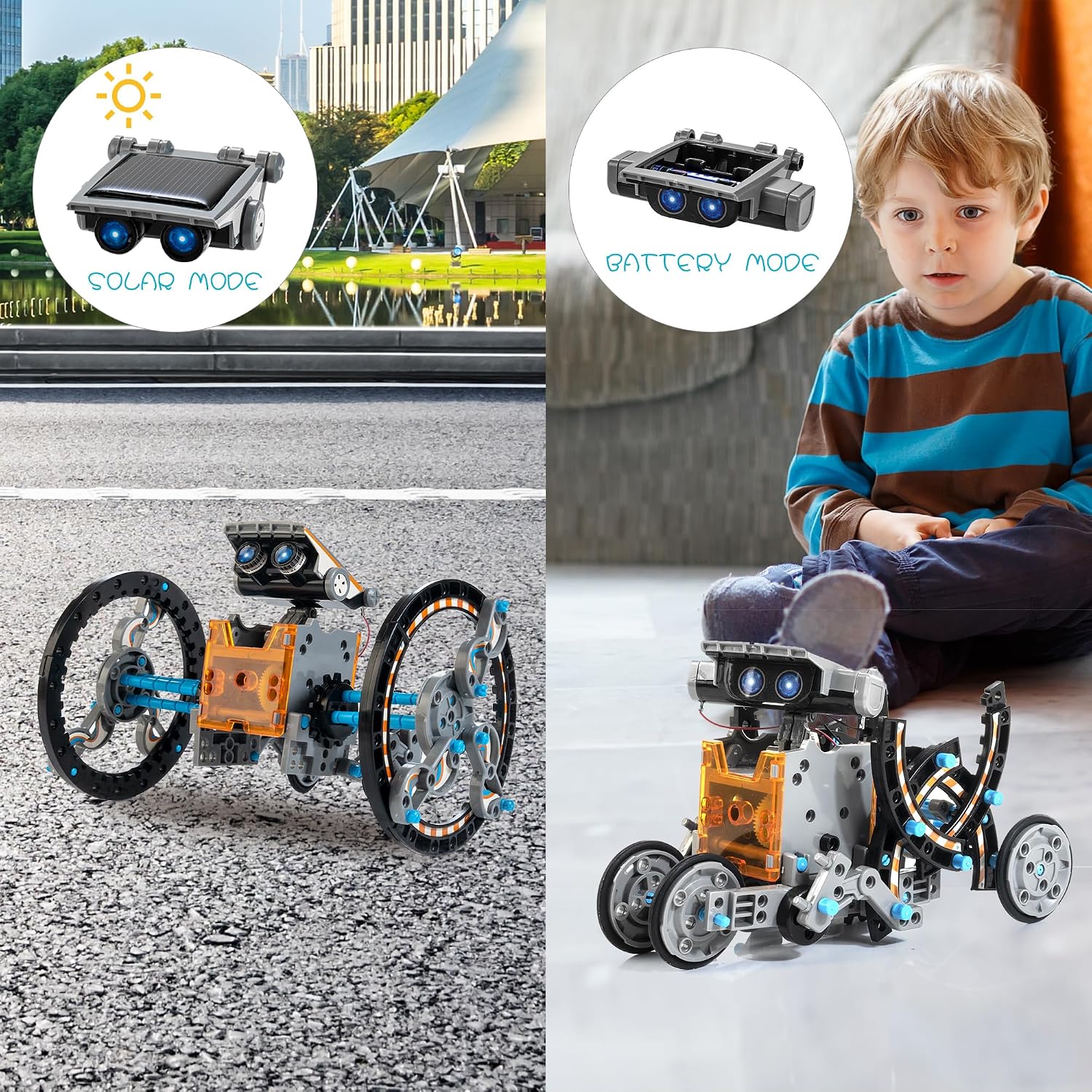 Detalle 2 de Bravmate 14-in-1 zonne-robotbouwset met 190 onderdelen en zonnepaneel