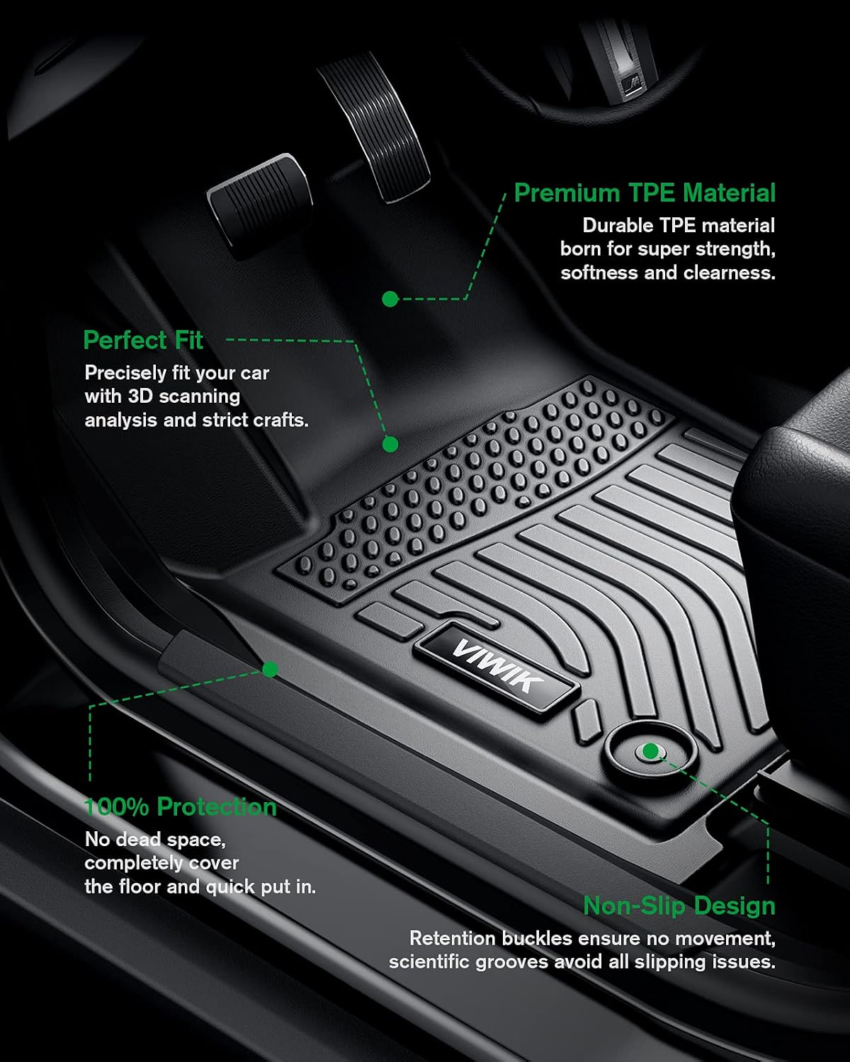 Thumbnail 2 de VIWIK Floor Mats for Toyota Camry 2018-2024