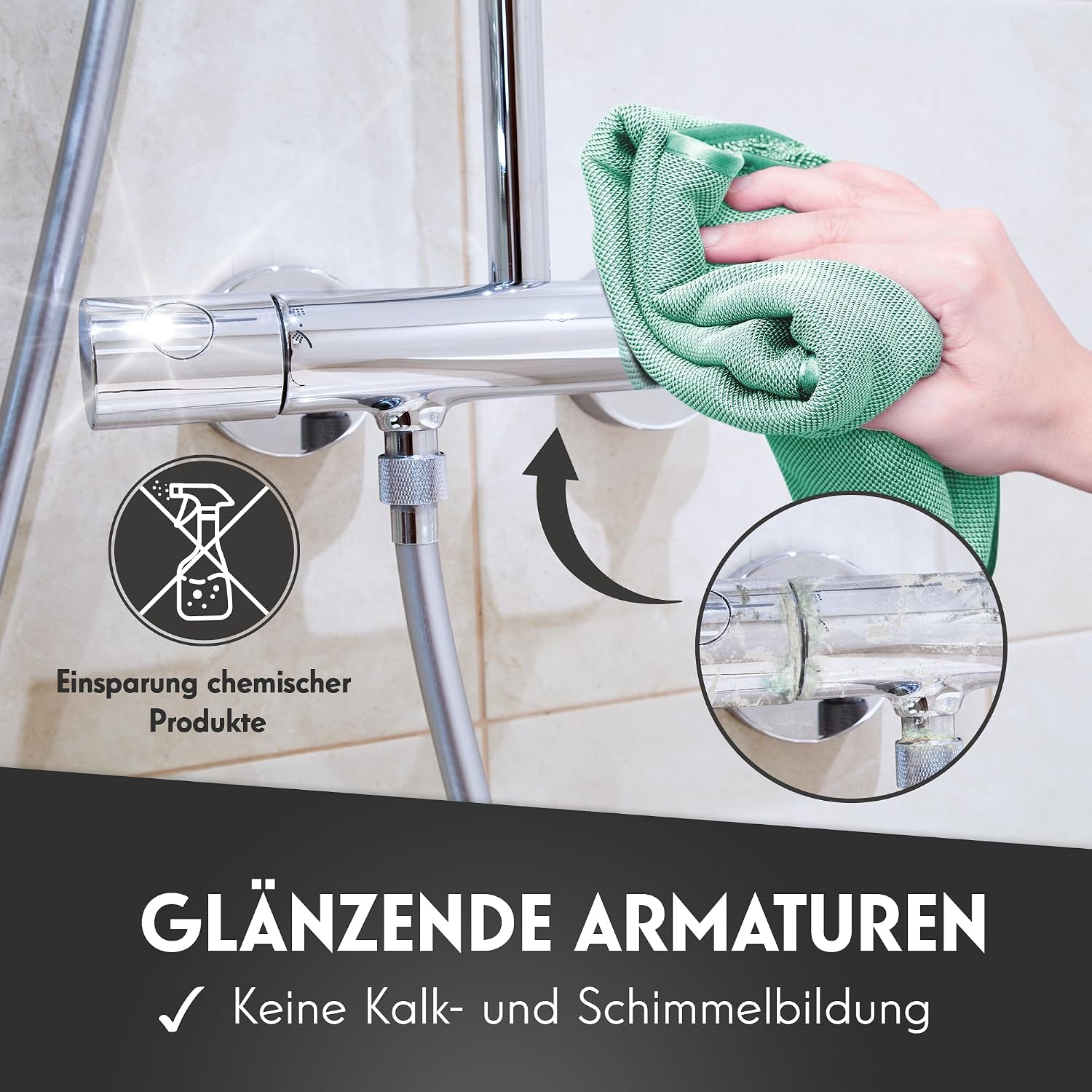 Detalle de NATARO® Fast Dry it. Premium Trockentuch – 2er Set, 40x50 cm, fusselfrei und kratzfrei