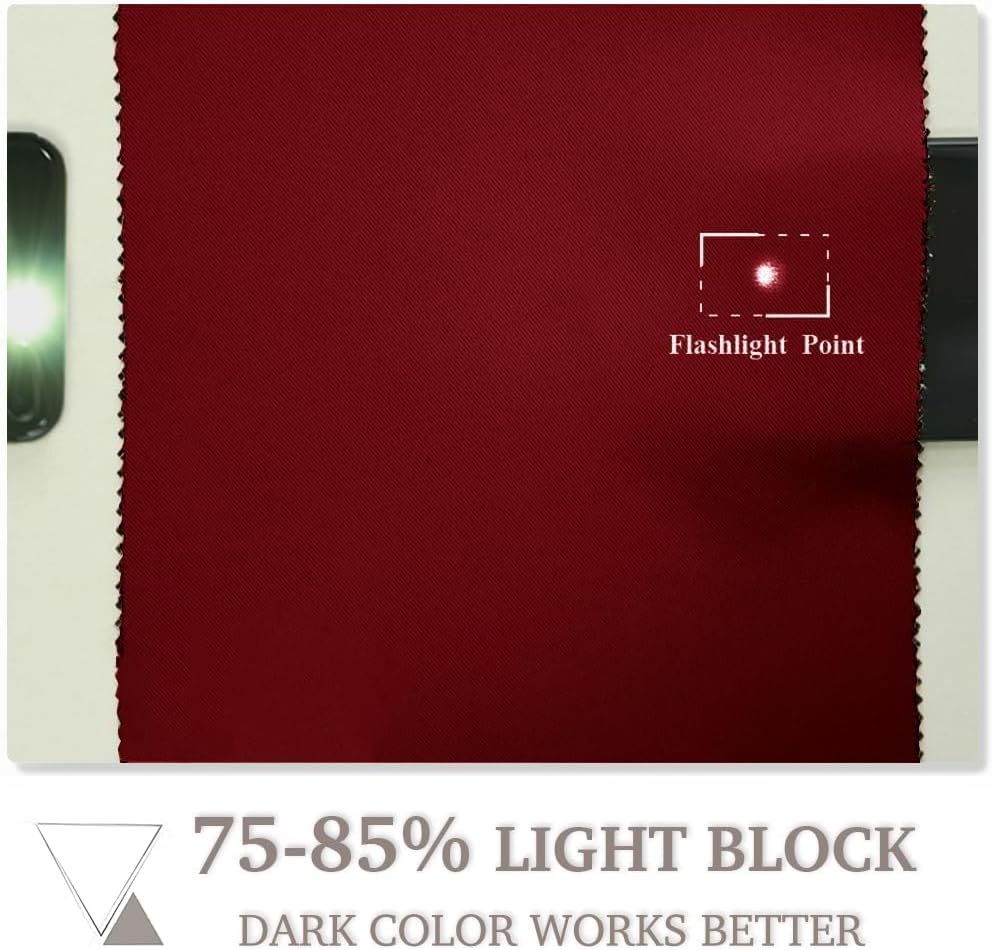 Thumbnail 4 de PONY DANCE Single Blackout Curtain - Eyelet Thermal Insulated Red Panel (W 52 Inch x L 84 Inch), 1 Panel