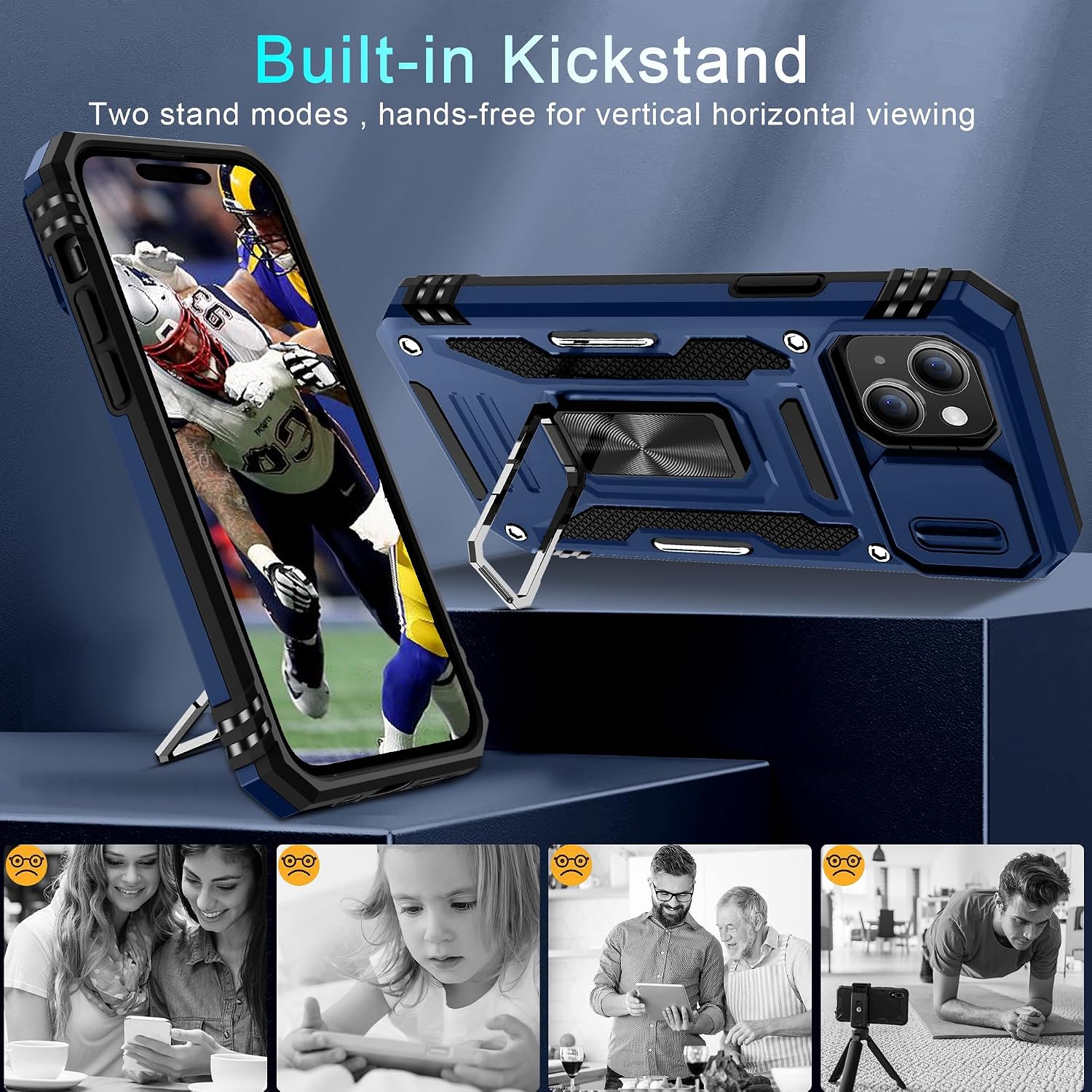 Detalle 2 de DEERLAMN iPhone 15 case 2-pack