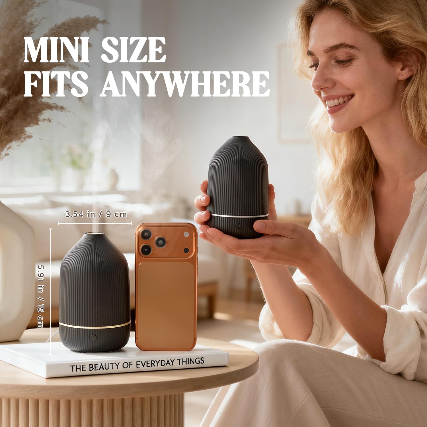 Detalle de SALUBRITO Aroma Diffuser Schwarz – Ultraschall-Diffusor 100 ml