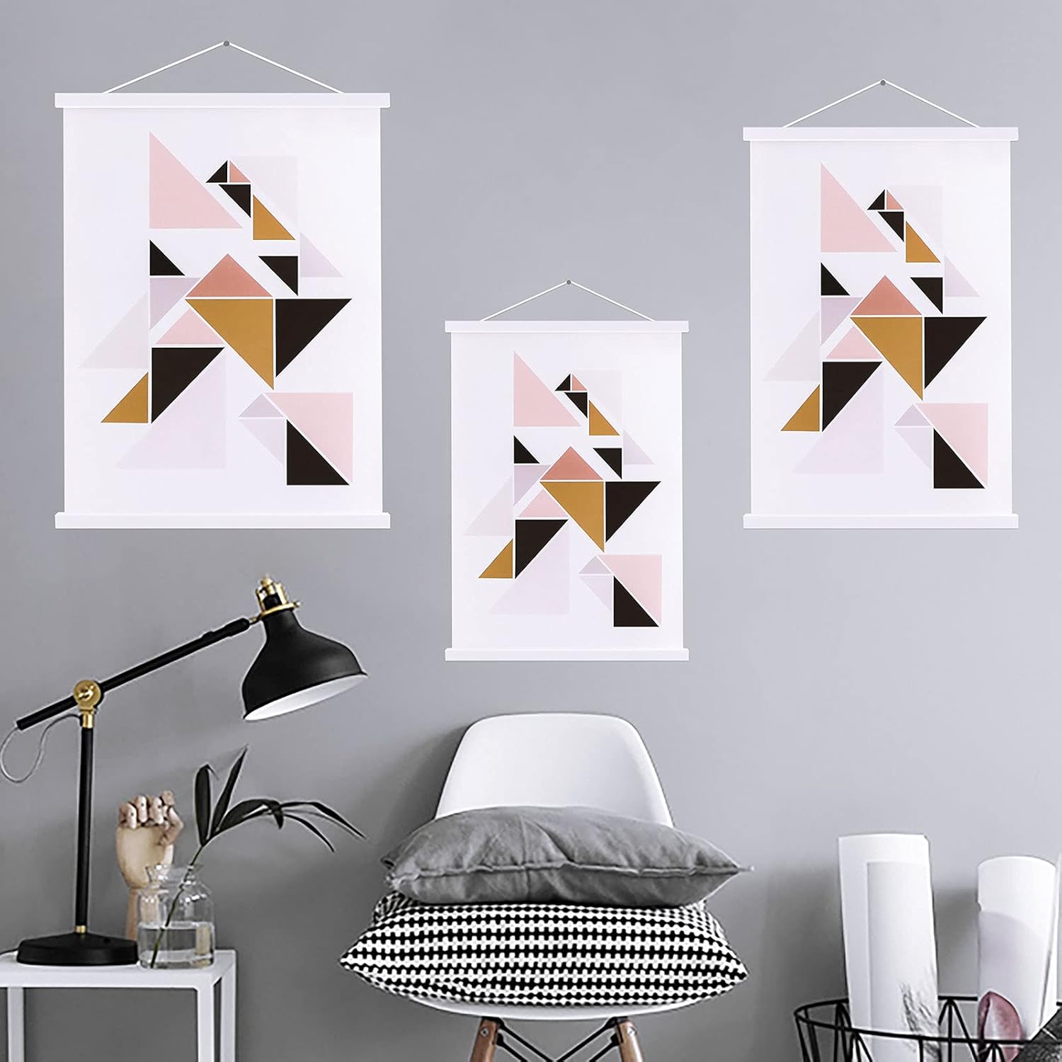 Detalle de Sanauto A3 Posterleiste mit magnetischer Aufhängung (30 cm) – 2er-Pack, weiß