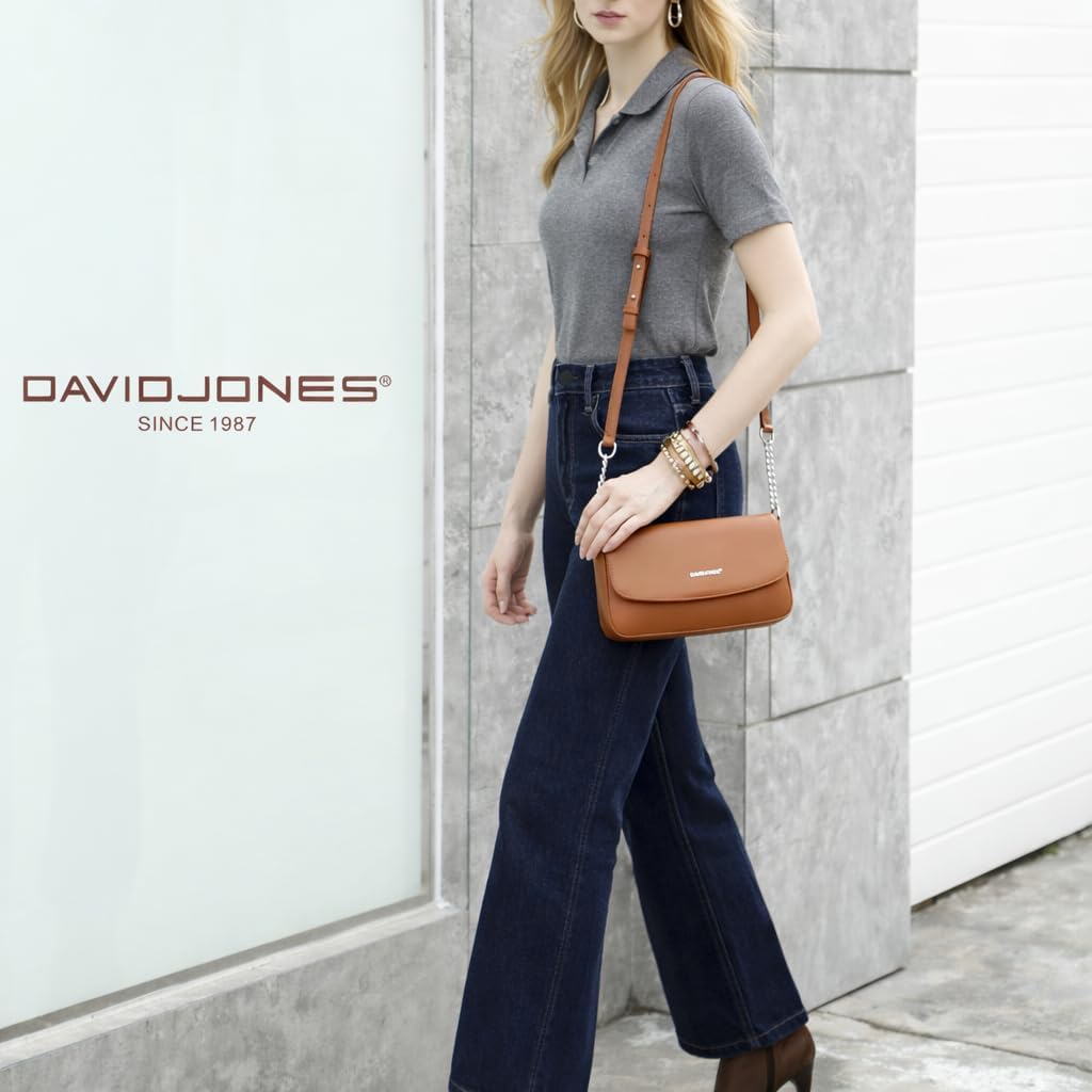 Thumbnail 2 de Petit sac bandoulière femme David Jones en PU rigide vert – pochette téléphone, besace rectangle