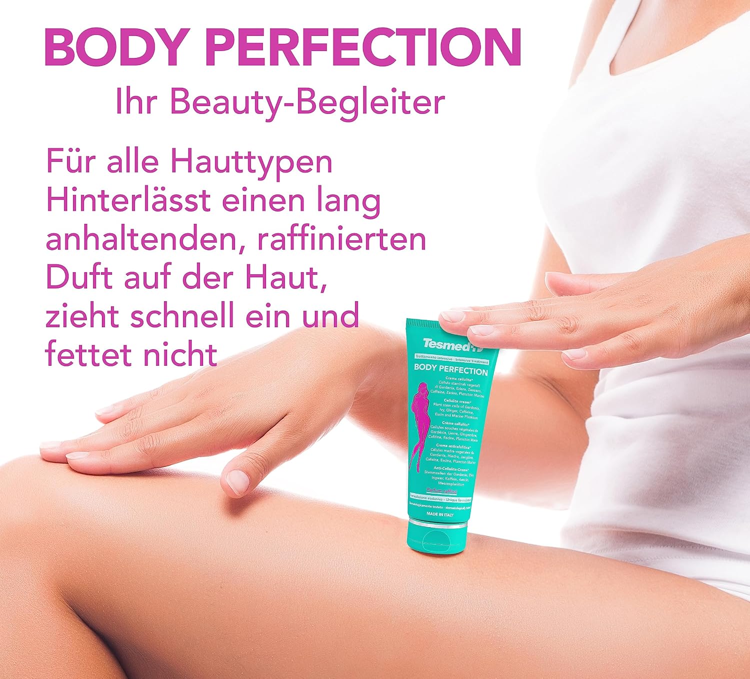 Detalle de Tesmed Body Perfection: Körper- und Anti-Cellulite Creme mit Kühlwirkung und Duft