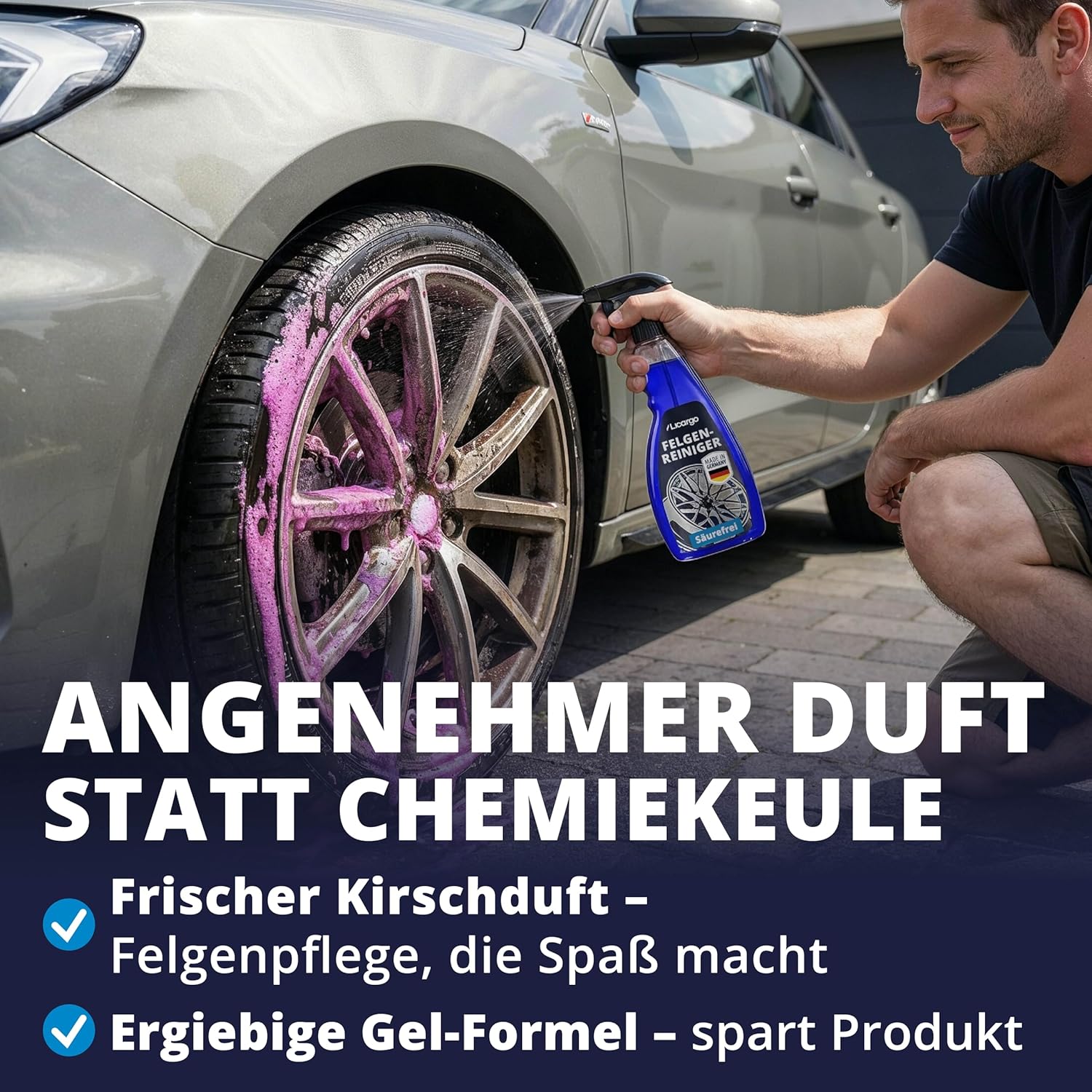 Thumbnail 4 de LICARGO Felgenreiniger säurefrei (750 ml) mit Wirkindikator für Alufelgen, Stahl- und Chromfelgen