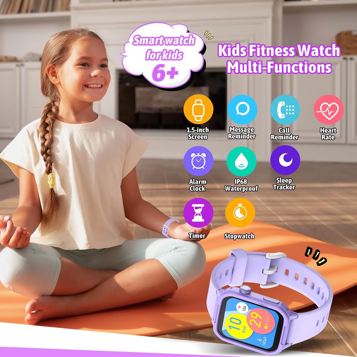 Detalle 2 de JOYELE Reloj Inteligente para Niños ⏰ con 19 Deportes