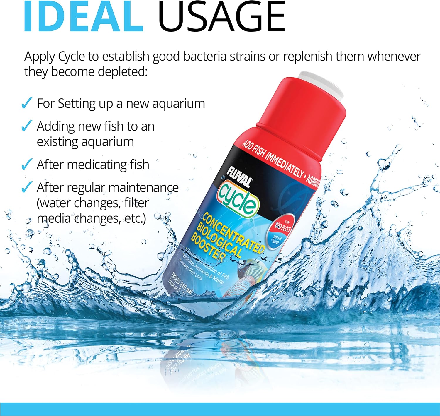 Detalle de Fluval Cycle Biological Enhancer, vloeibare aquariumbehandeling 250 ml