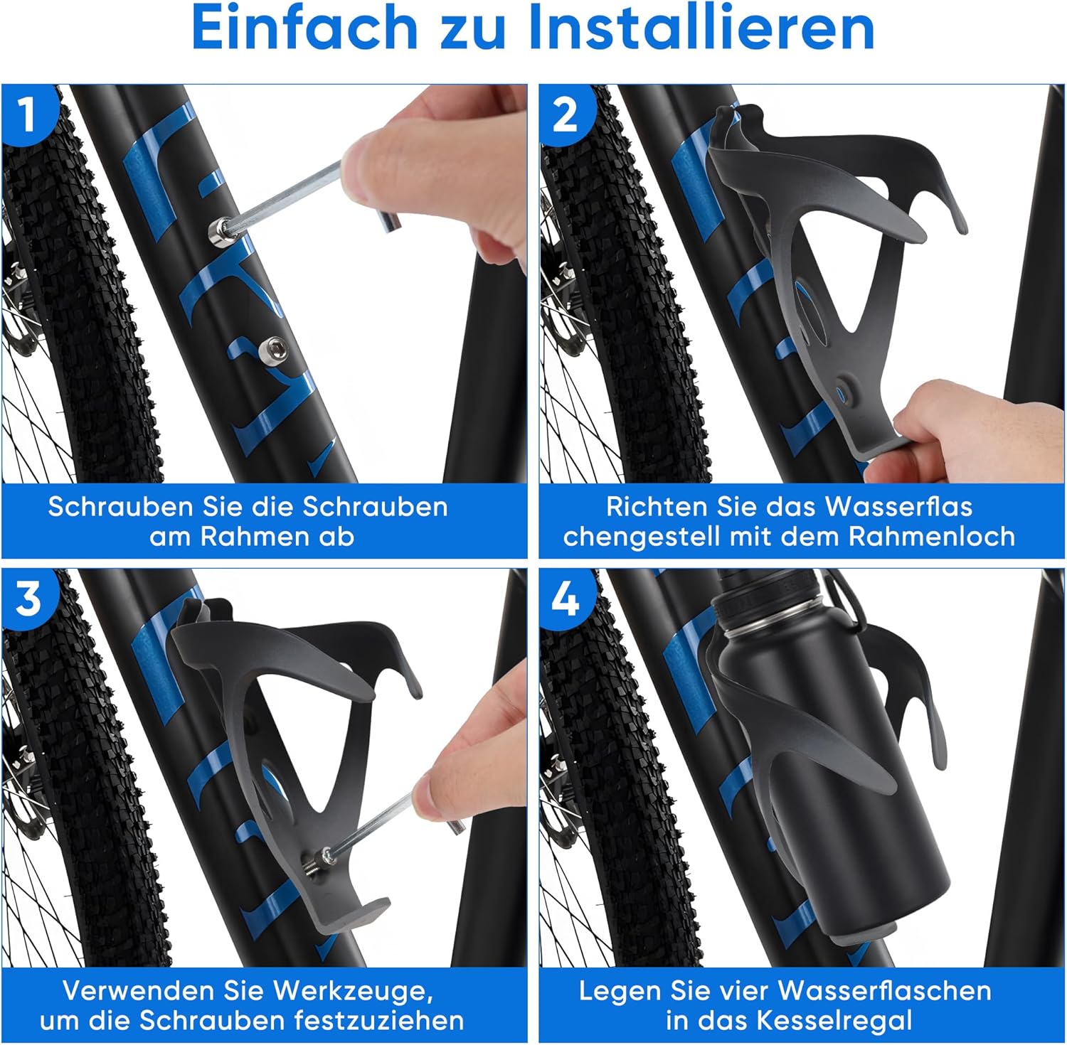Thumbnail 5 de ROGTYO Bike Water Bottle Holder – Lightweight ABS Cage for Road, Mountain and Kids Bikes
