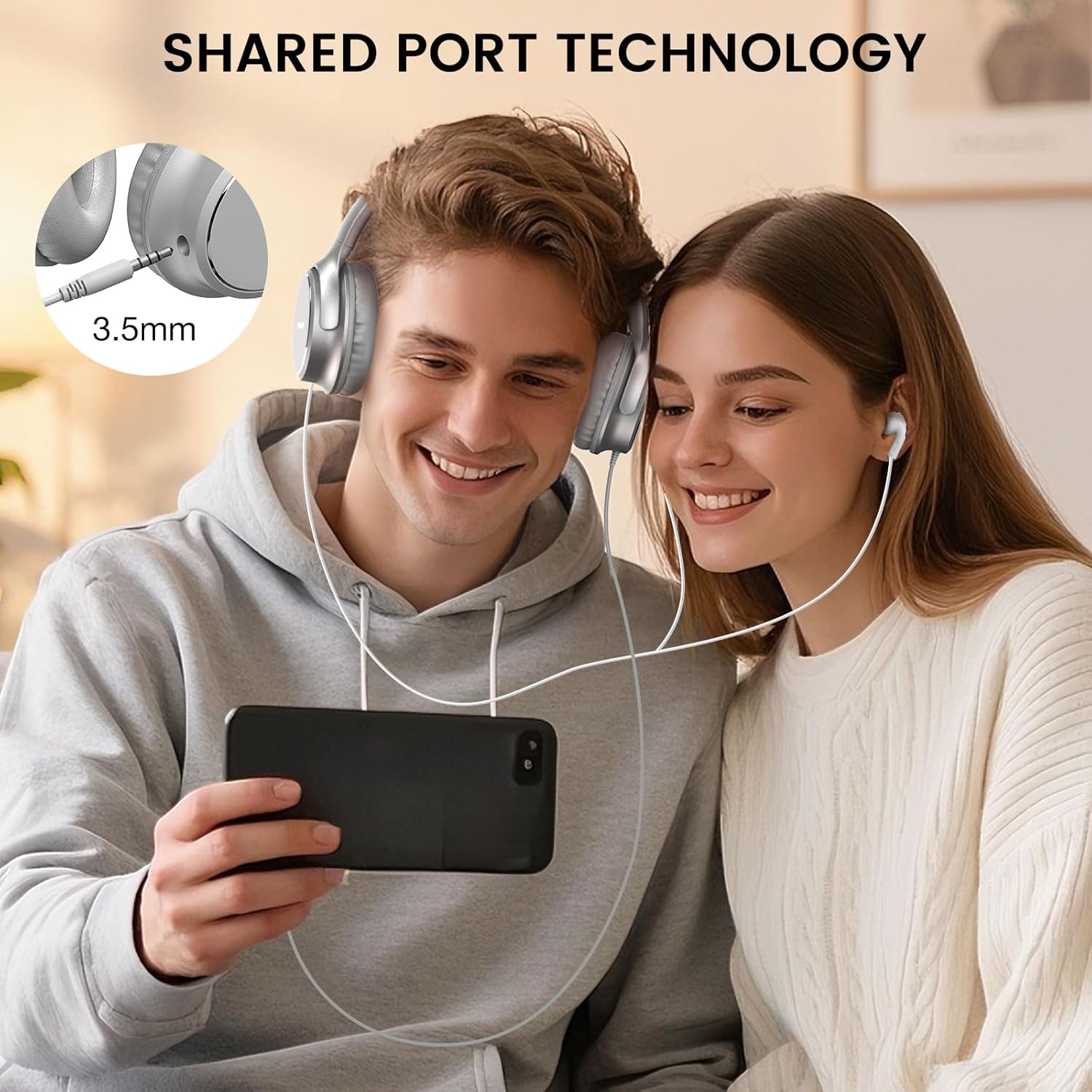 Thumbnail 6 de Wuopzf USB-C Wired Over-Ear Headphones with Microphone and Share Port