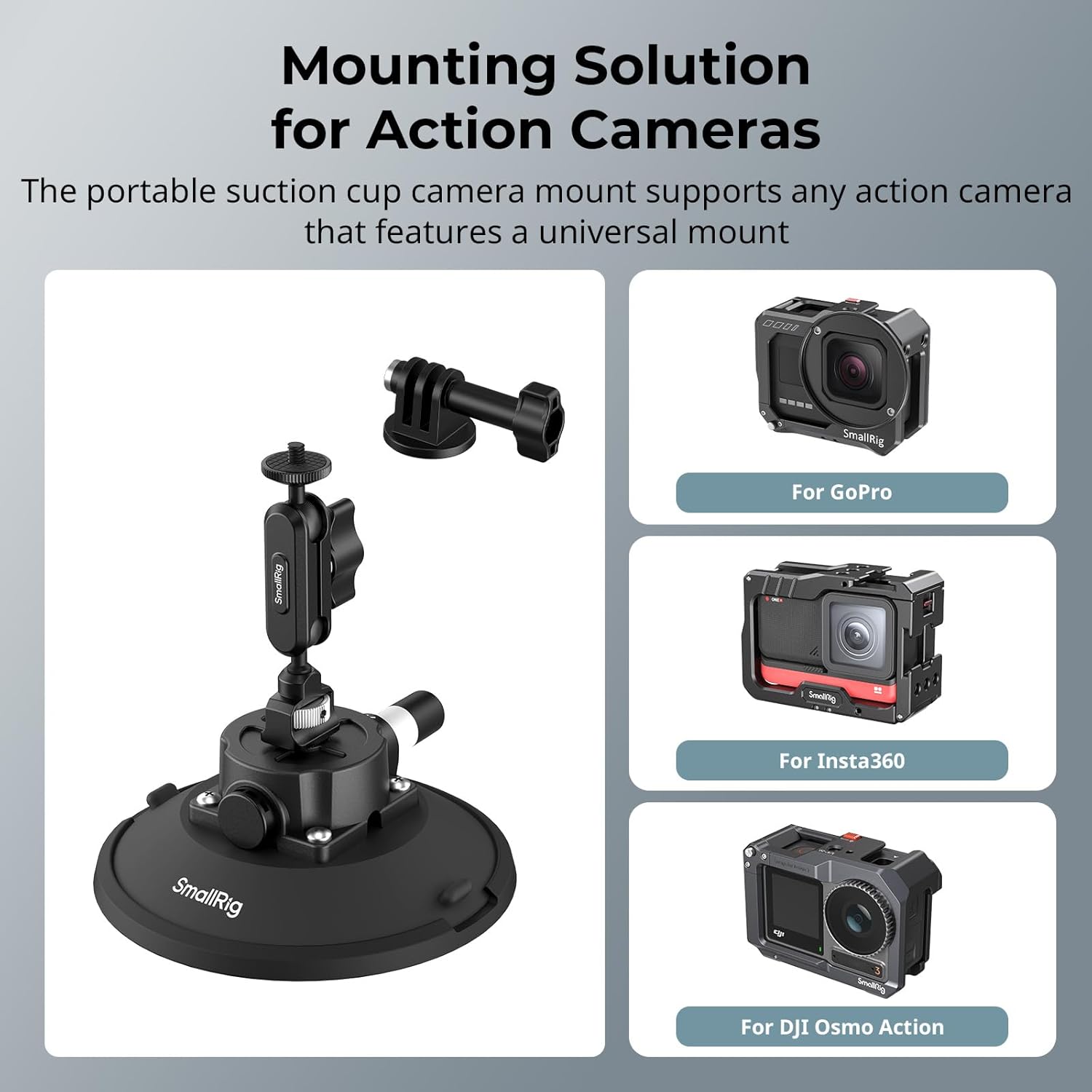 Detalle de SmallRig 6" Suction Cup Mount with Ball Head Magic Arm — a practical pick for in-vehicle and time-lapse use