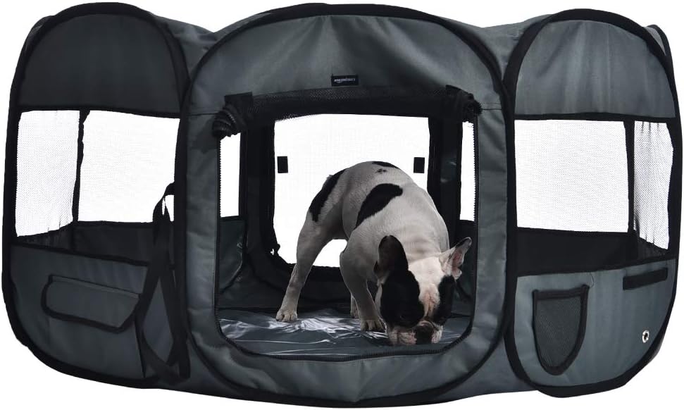 Amazon Basics Foldable Octagonal Soft Playpen (114 cm) for Pets