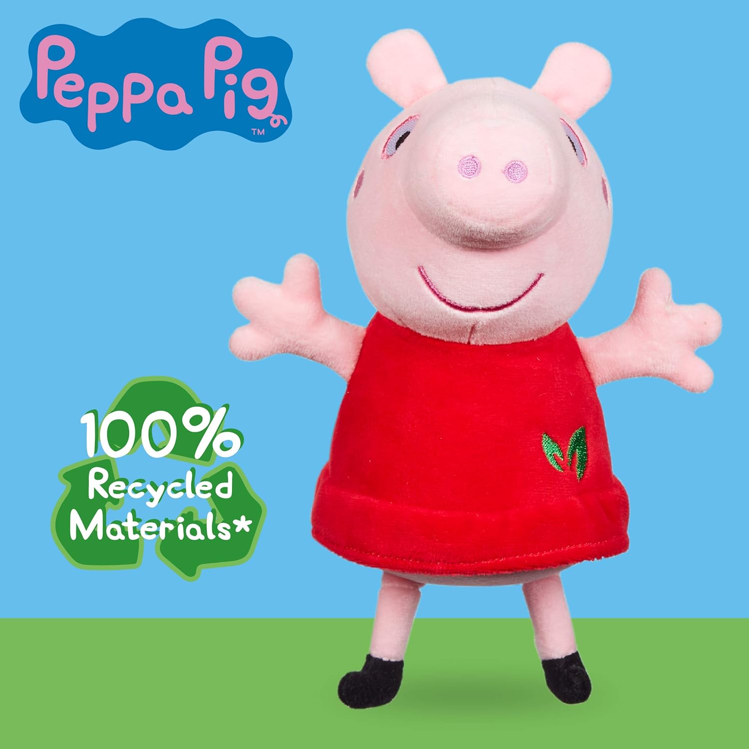Thumbnail 3 de Red Dress Peppa Soft Toy: Peluche sostenibile al 100% riciclato, regalo Peppa Pig