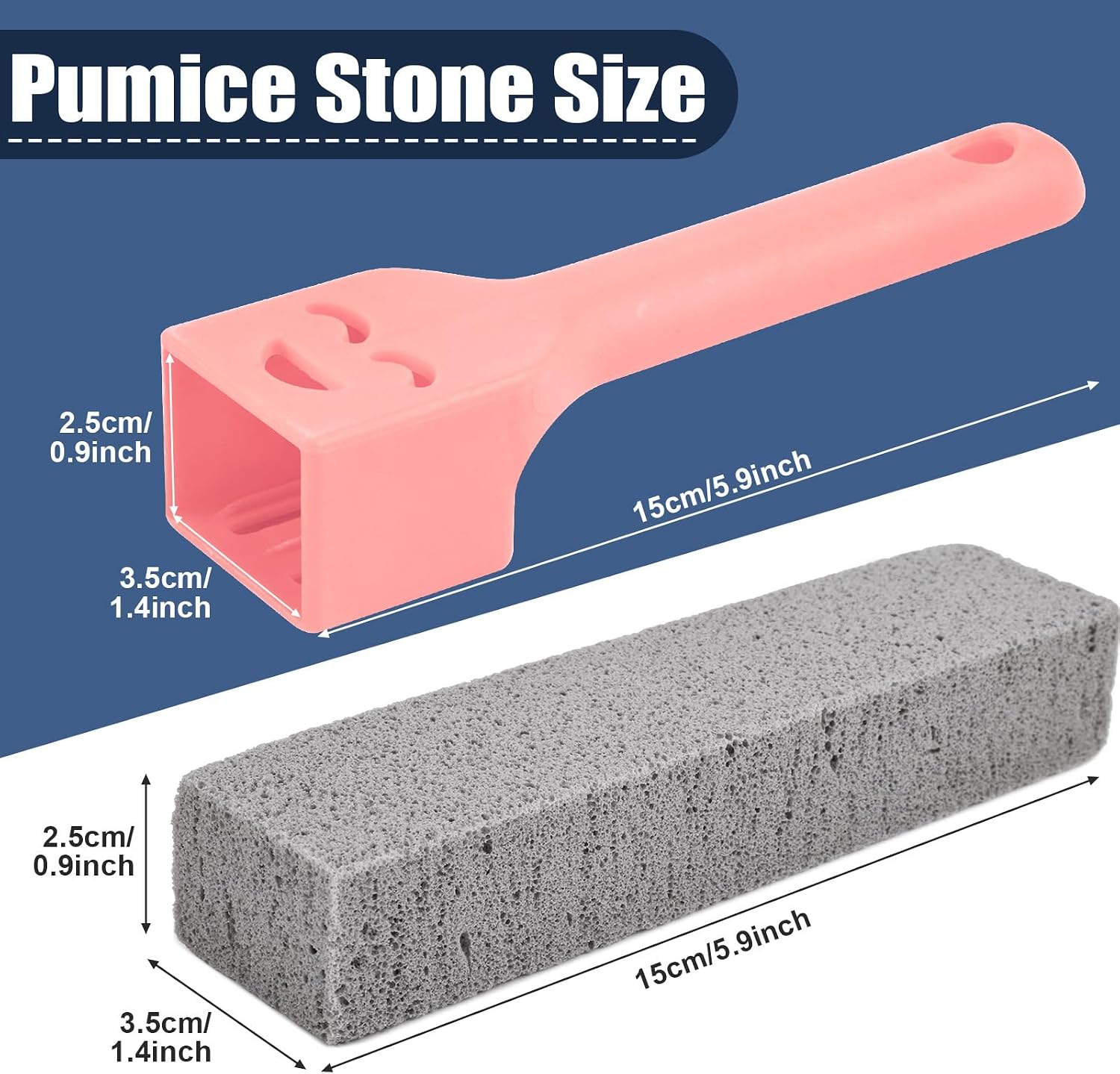 Detalle de Navona PS0090 Pumice Stone Scouring Sticks, 8-Pack with 2 Handles