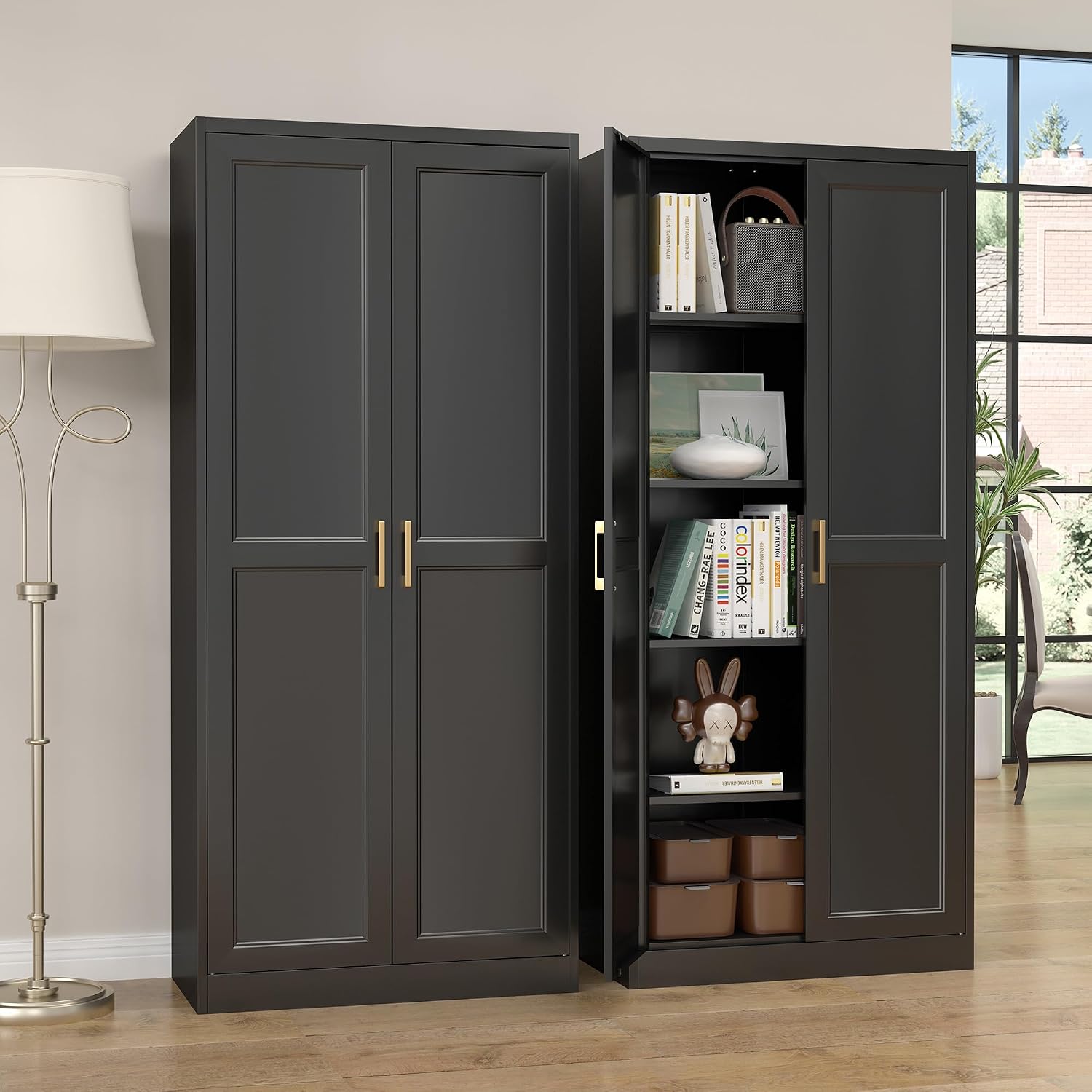 Detalle 2 de SteeLoong SL-MYXMSC 71-Inch Metal Pantry Cabinet with 4 Adjustable Shelves