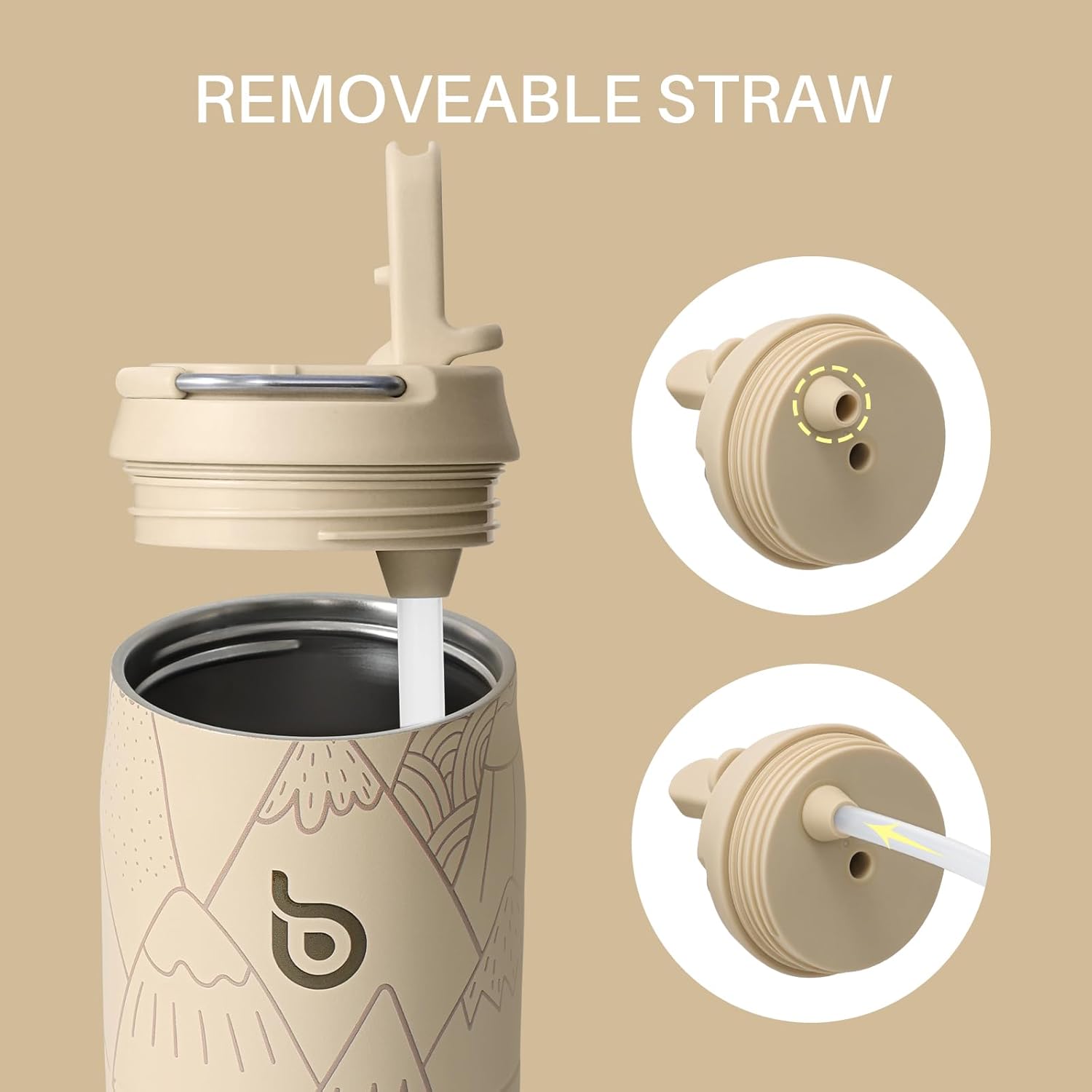 Thumbnail 5 de Bottle Bottle Insulated Water Bottle 950ml (32oz) with Straw Lid – Mountain Haze