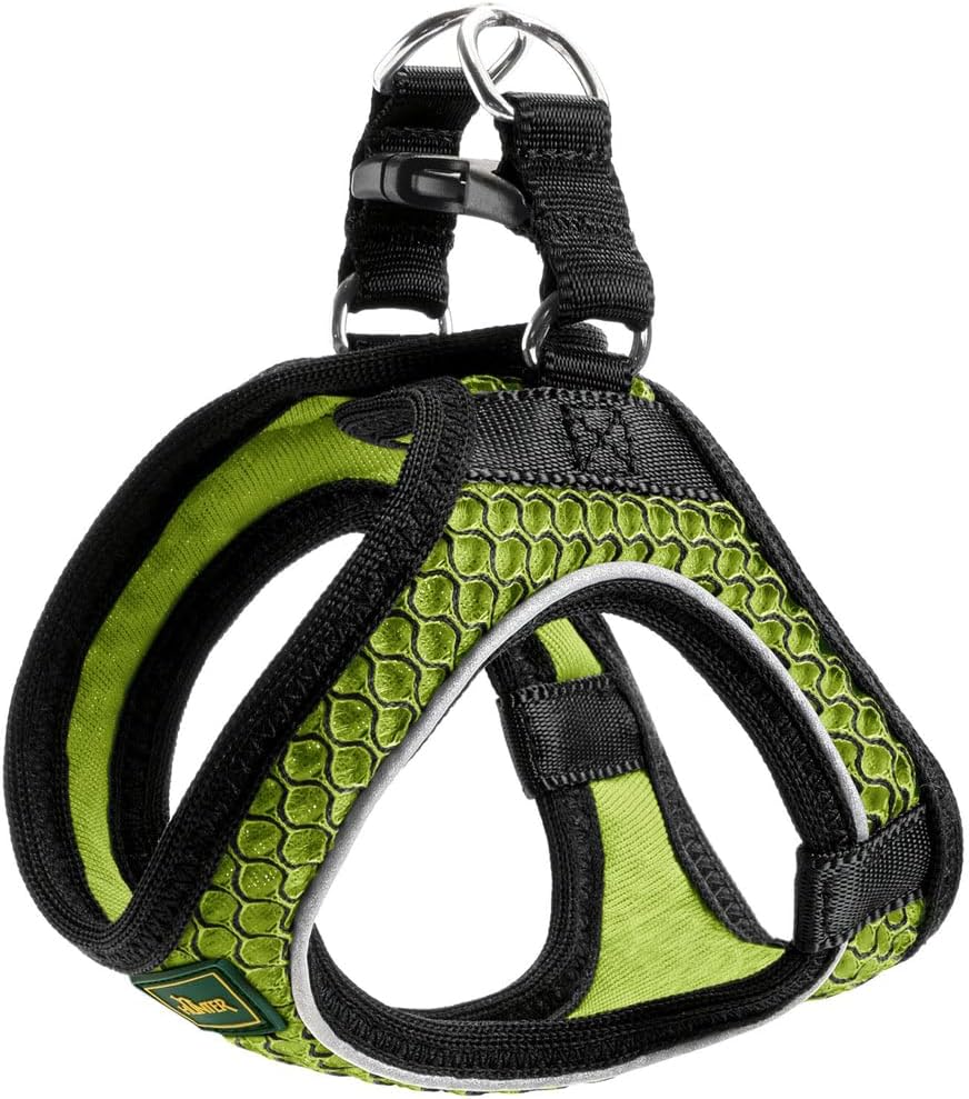 Detalle de HUNTER HILO COMFORT Hundegeschirr – Gr. M-L, limette, 3D-Mesh, reflektierend
