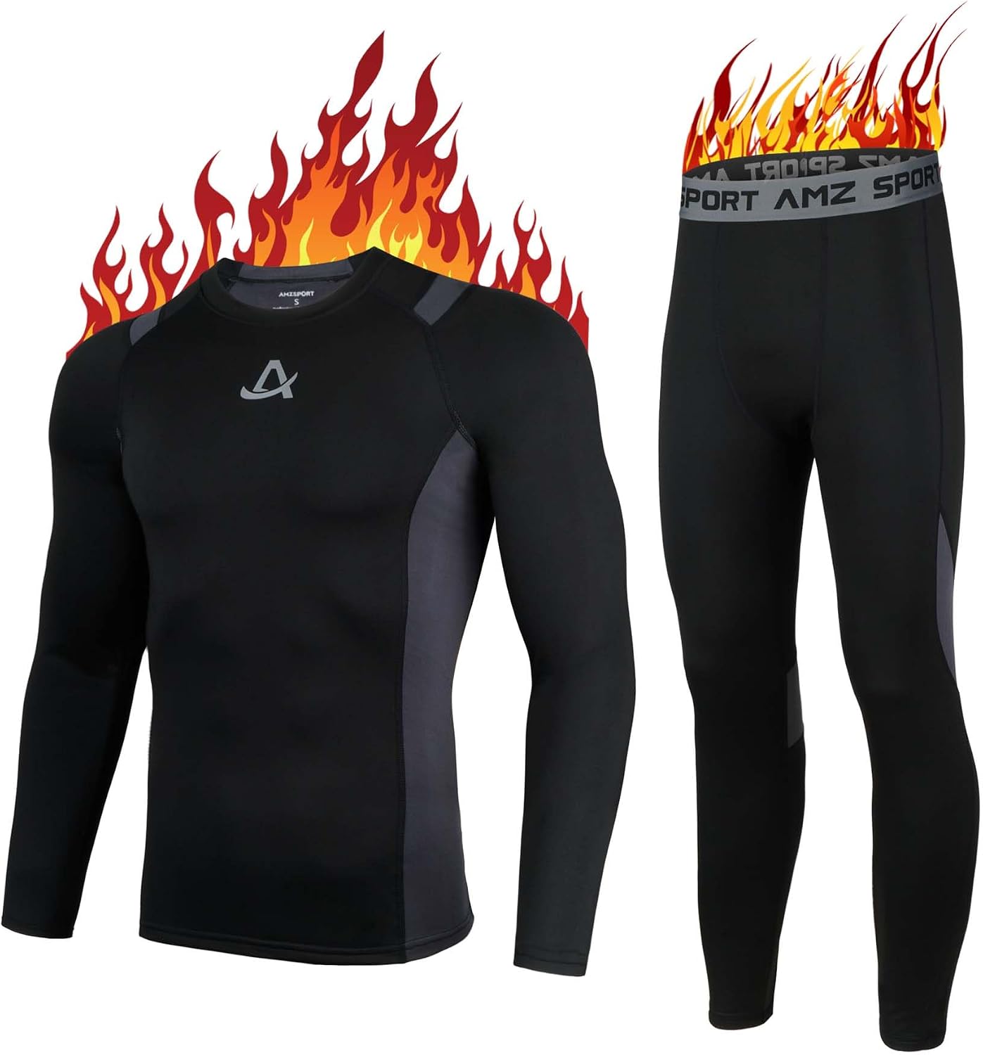Detalle de AMZSPORT Intimo Termico Uomo Set Compressione Asciugatura Rapida
