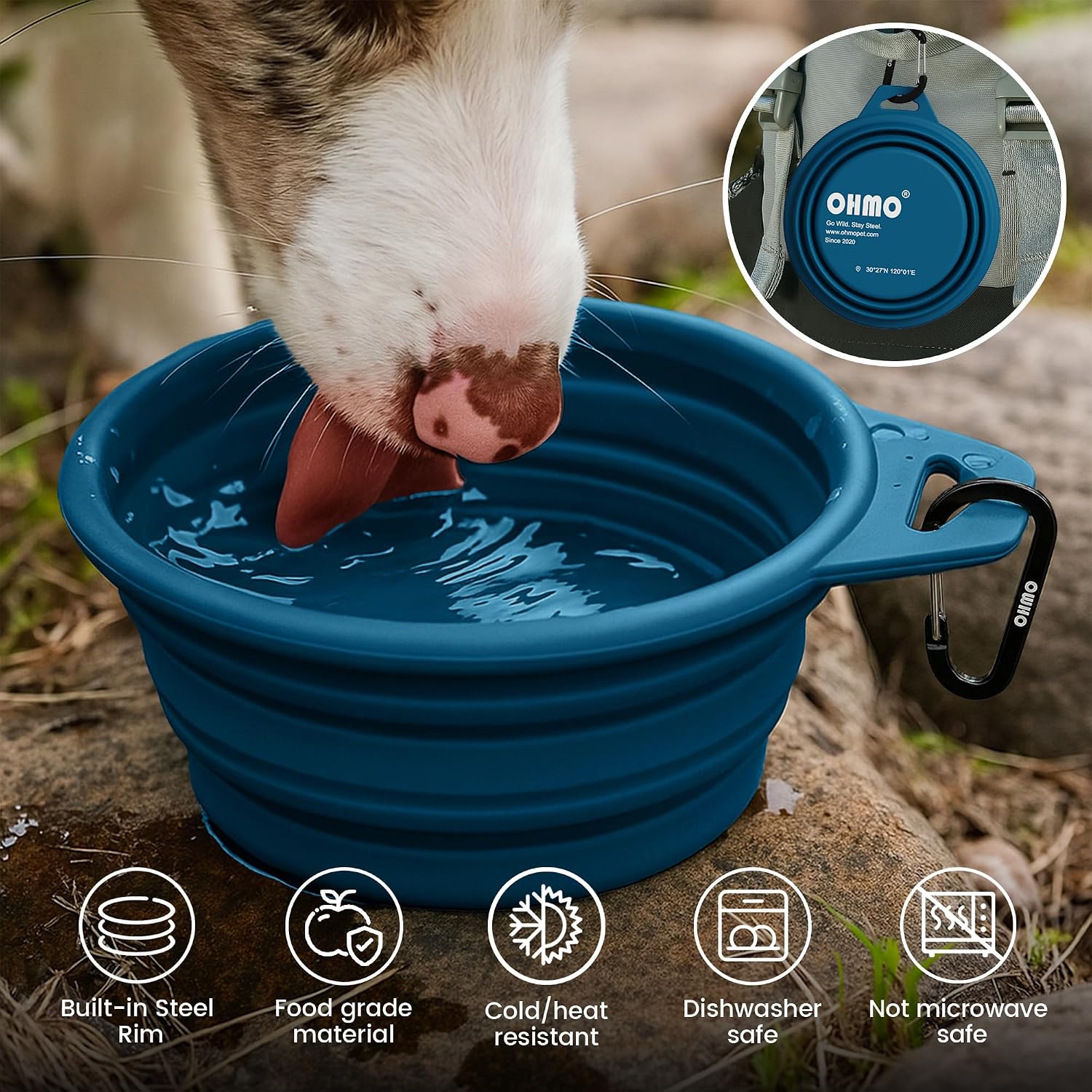 Detalle 1 de OHMO Hundenapf faltbar 800 ml Premium