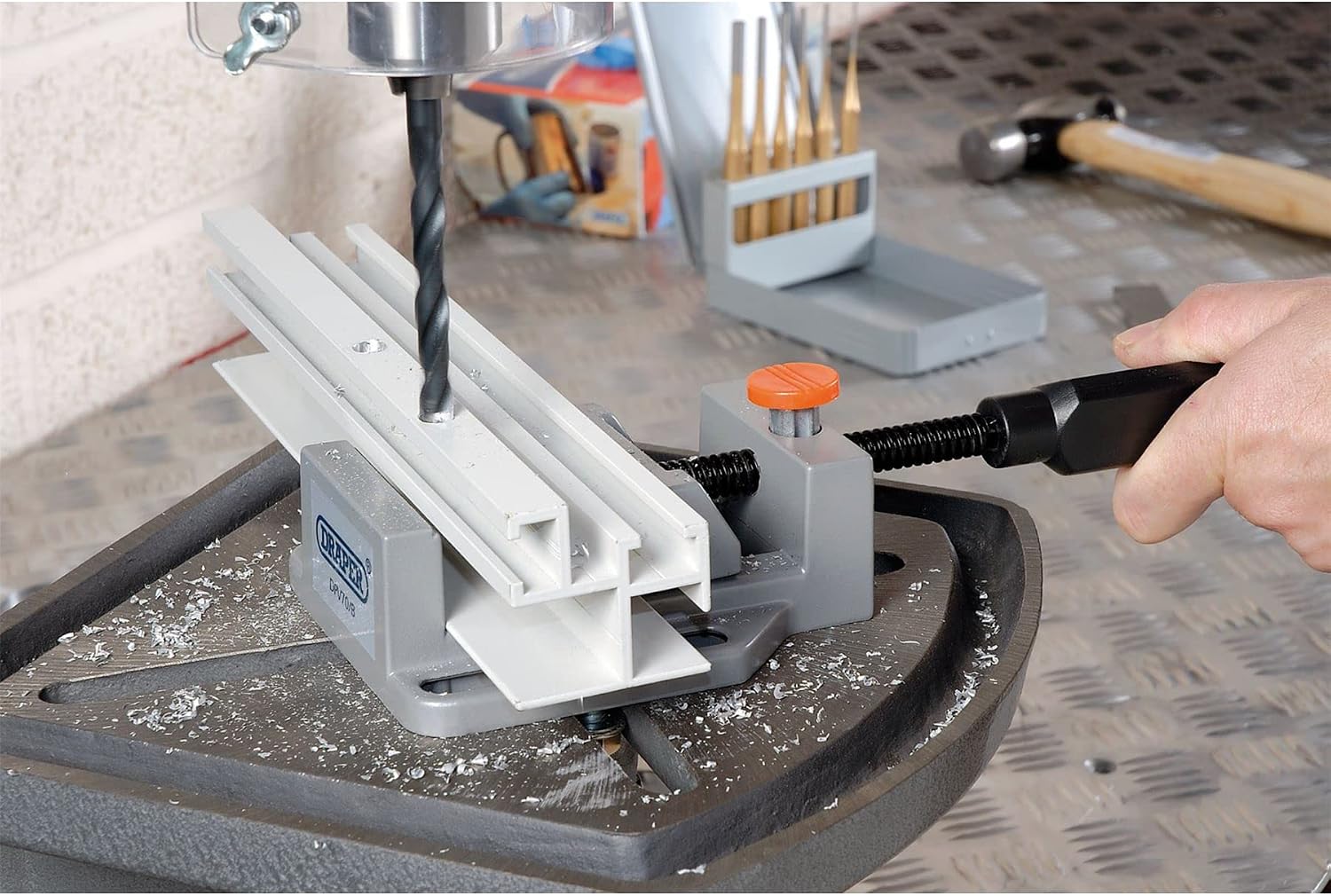 Detalle 1 de Draper 40390 Quick Release Drill Press Vice, 70mm Cast Aluminium
