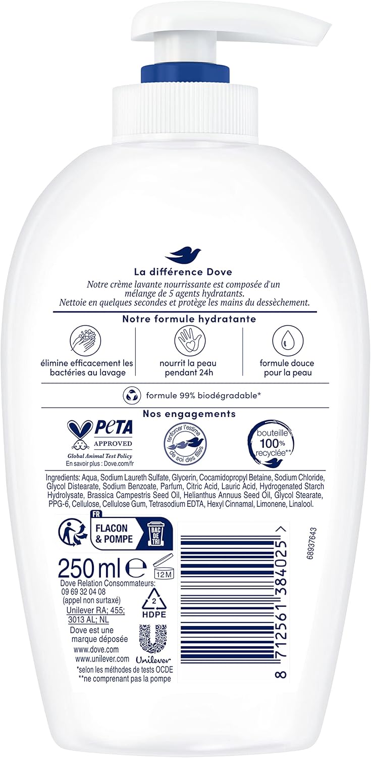 Thumbnail 6 de Dove 68341562 Original Hand Wash Cream, Pump, 250 ml, Pack of 6