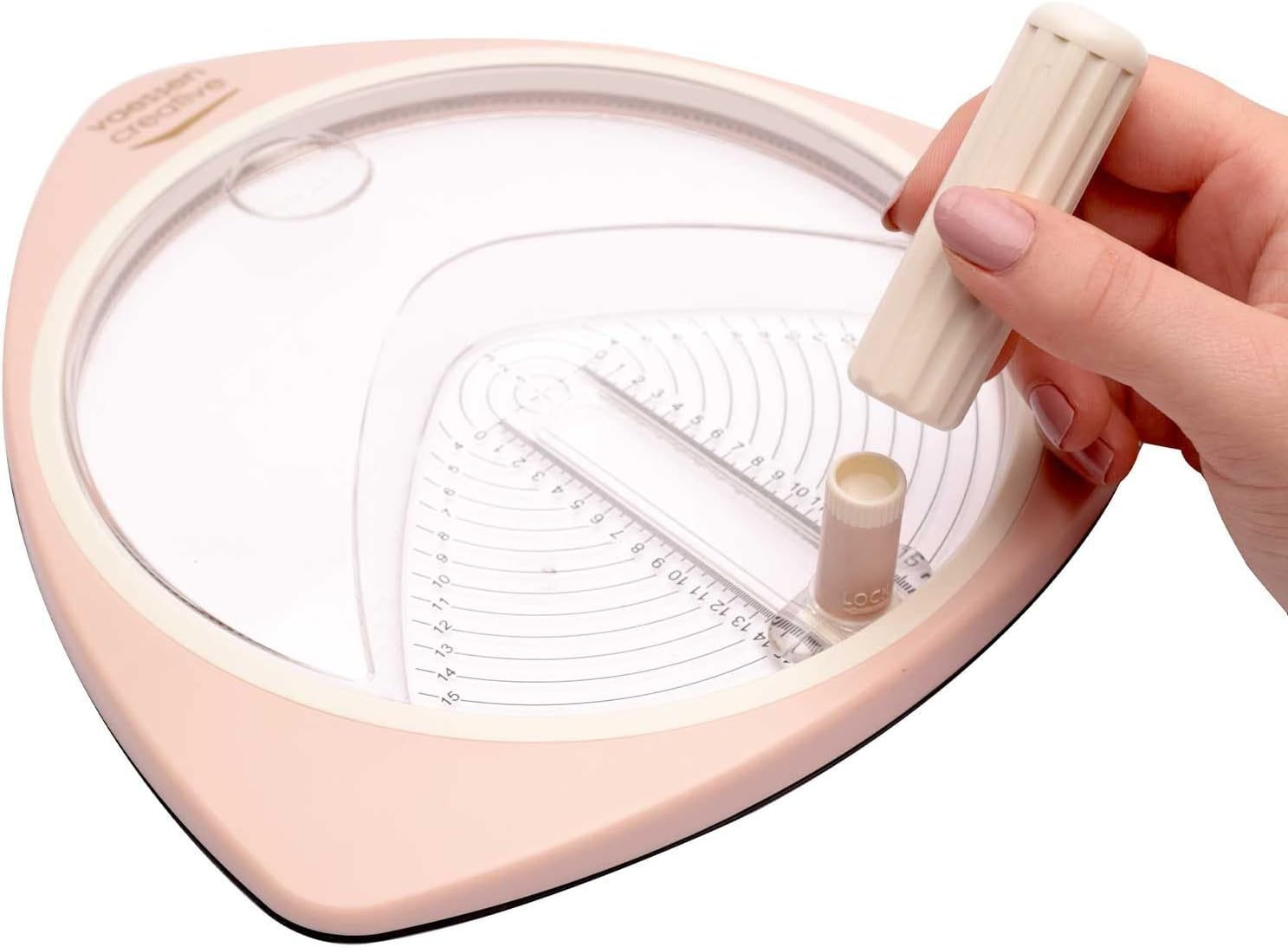 Detalle de Vaessen Creative Cutter Circulaire Ø 2,5 à Ø 15 cm – 3 Lames de Rechange – Coupe Papier Cercle Rose
