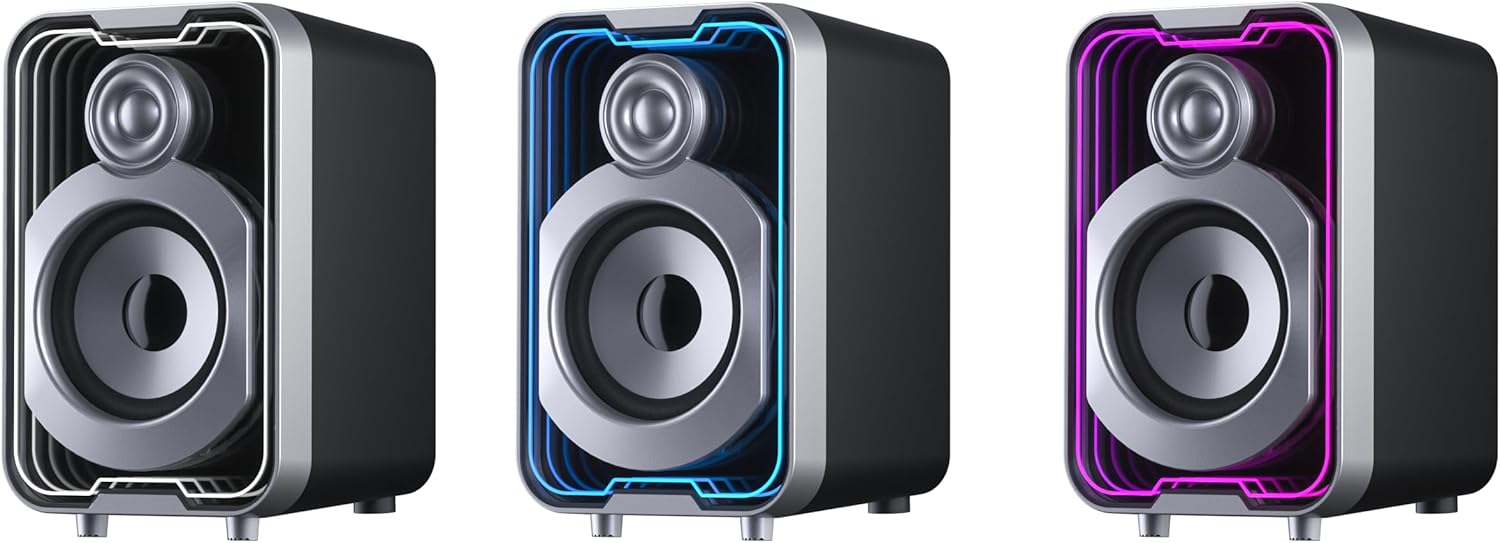 Thumbnail 6 de SOULION 2.0 Computer Speakers: Compact 10W USB-Bluetooth Desktop Soundbar with LED Modes