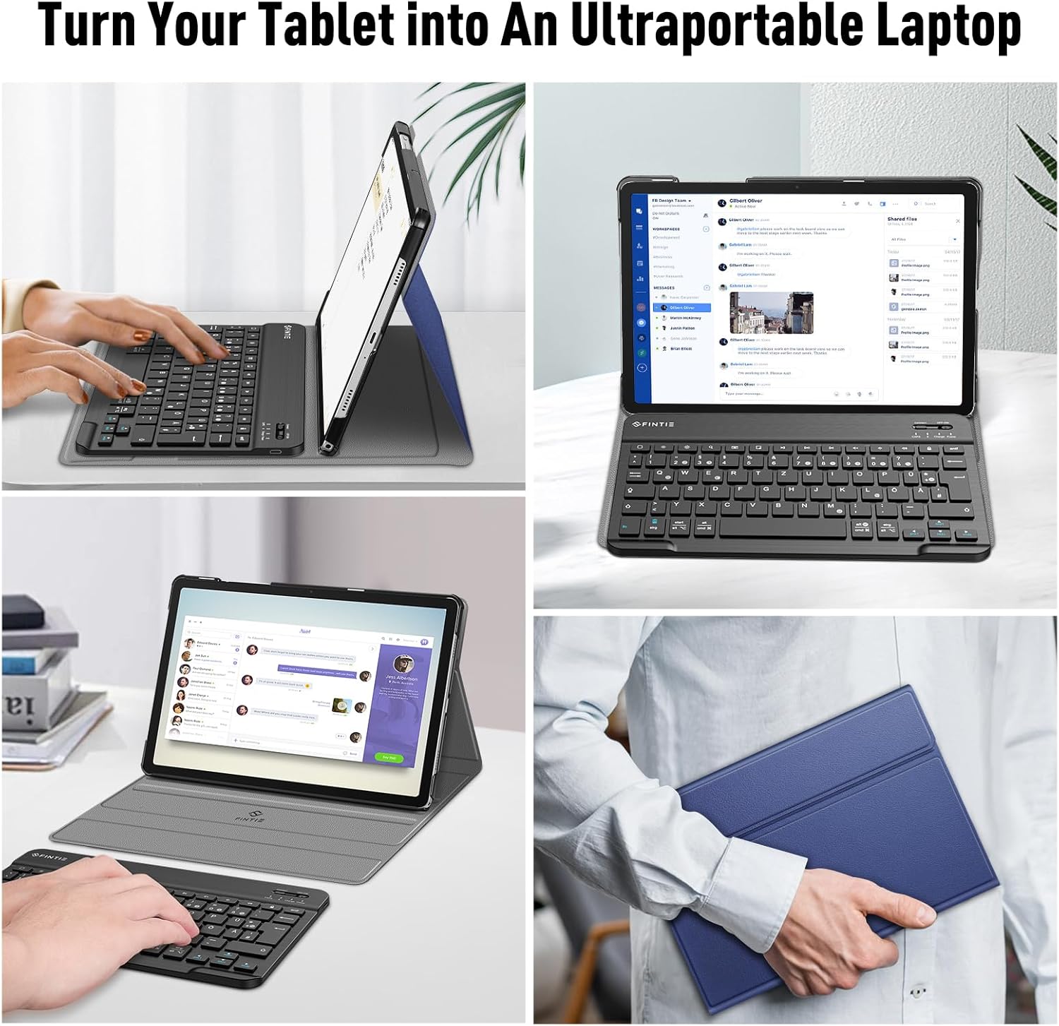 Thumbnail 5 de FINTIE Tastaturhülle für Samsung Galaxy Tab A11 Plus 11" 2025 / Tab A9 Plus 11" 2023 – Abnehmbare Bluetooth-Tastatur, Dunkelblau