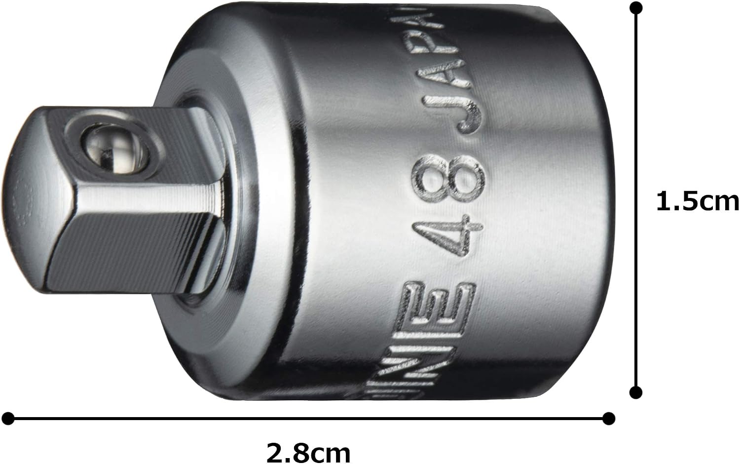 Detalle 1 de トネ(TONE) HP48 ソケットアダプター 差込角9.5mm・6.35mm対応、研磨仕上げ