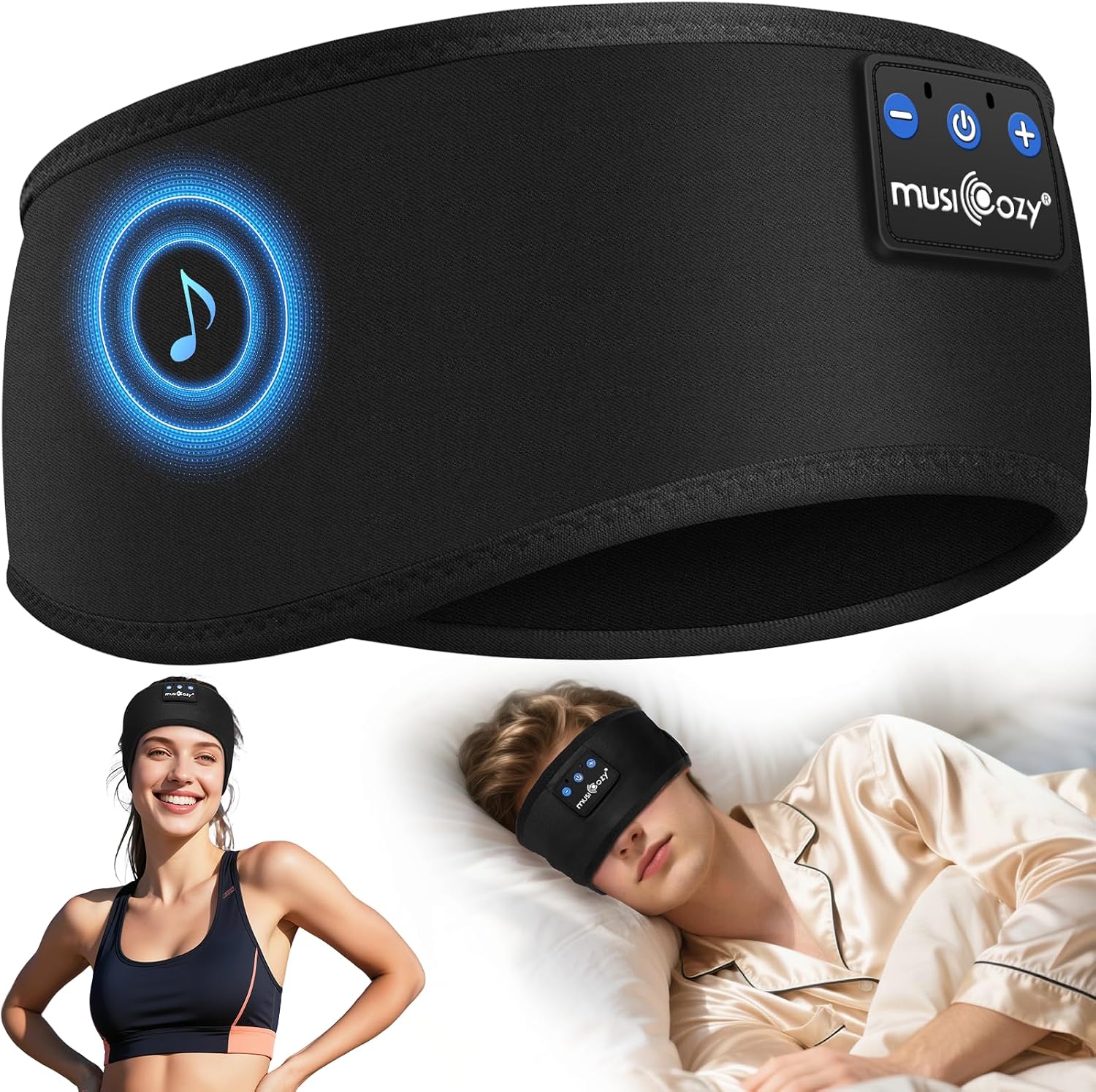Detalle de MUSICOZY Schlafkopfhörer Stirnband Bluetooth für Seitenschläfer
