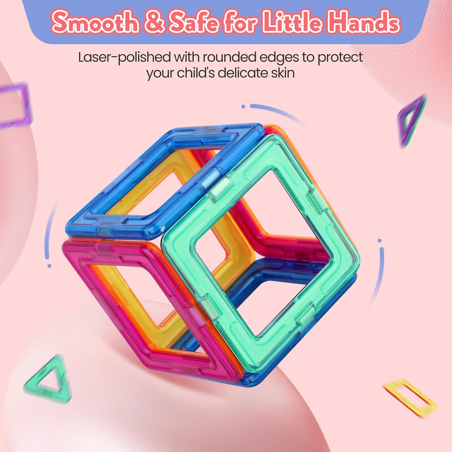 Detalle 2 de Flouco Magnetische Bausteine 40-teilig – magnetisches STEM/Montessori-Spielzeug ab 3 Jahren