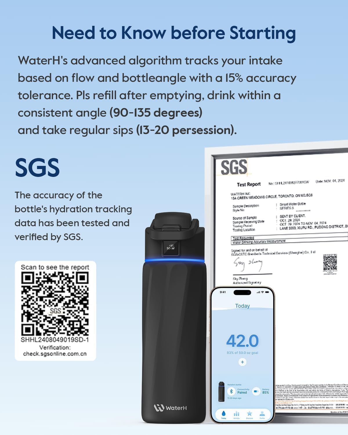 Thumbnail 6 de WaterH Boost Smart Water Bottle (710 ml) – Reminds You to Drink