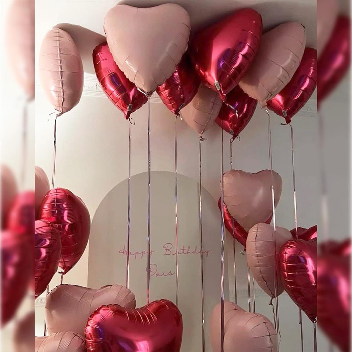 Thumbnail 4 de Baby Pink Heart Balloons, 18 Inch Pink Heart Foil Balloons – 12Pcs