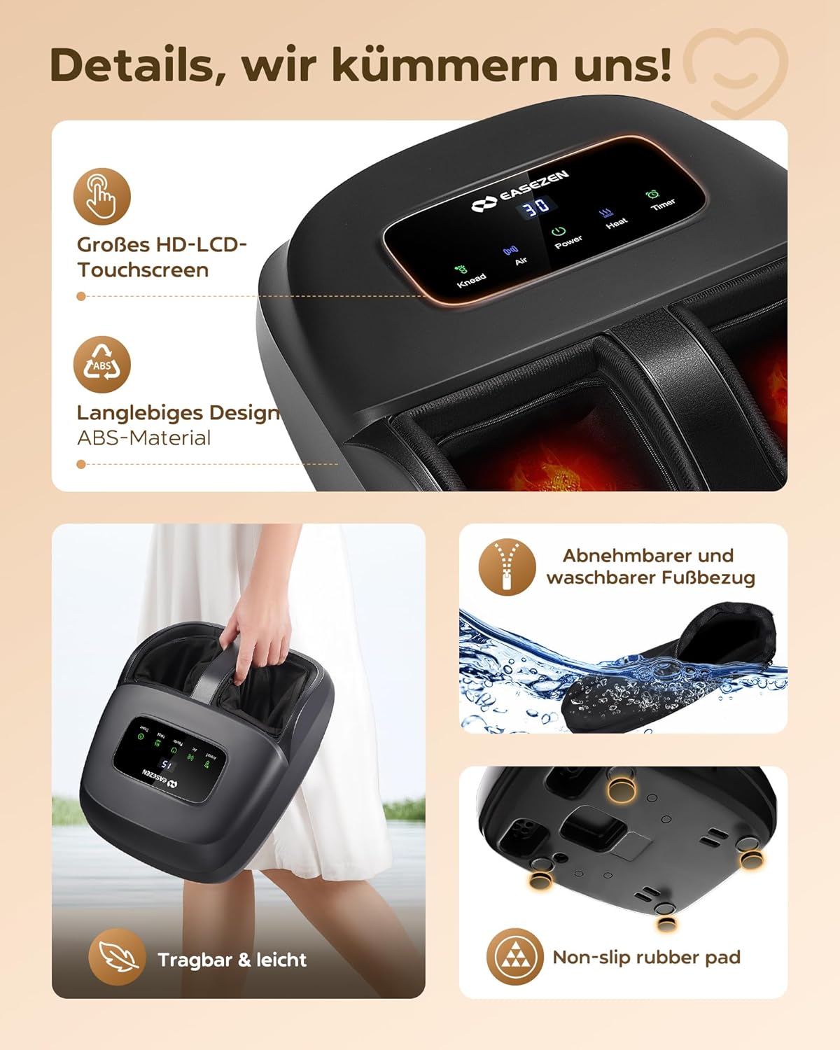Thumbnail 4 de EaseZen Shiatsu Fußmassagegerät (2026 Upgrade) mit Fernbedienung & LCD-Display – bis Schuhgröße 48