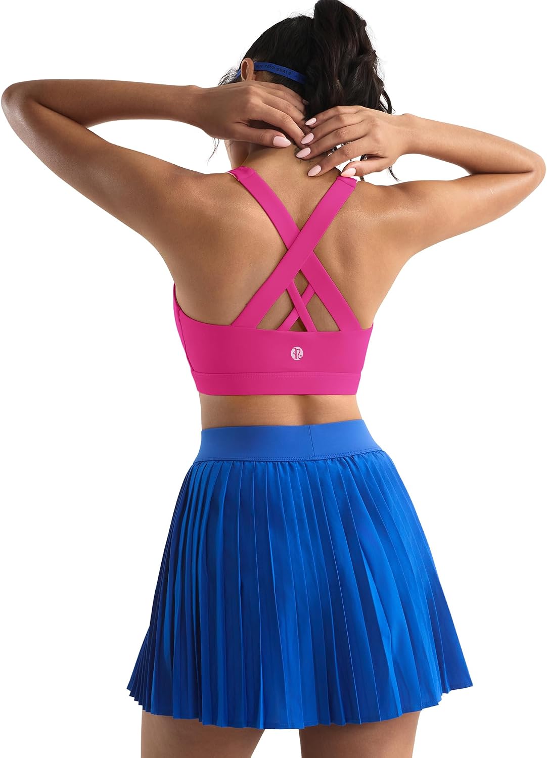 Detalle de RUNNING GIRL Criss-Cross Sports Bra for Women, Medium Support, Removable Cups