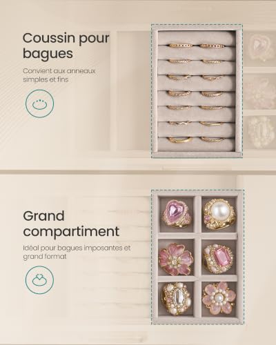Thumbnail 6 de SONGMICS Grande Boîte à Bijoux avec 7 Tiroirs et Couvercle en Verre