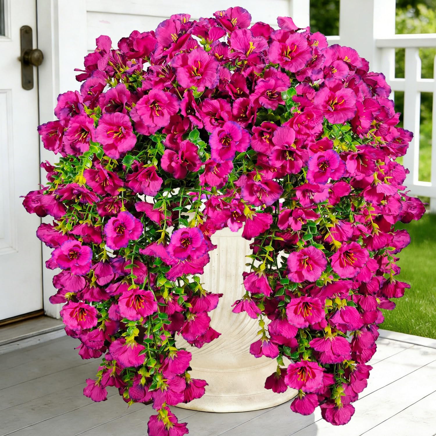Detalle de YILIUFA Artificial Hanging Hibiscus Flowers (2 pcs) for Outdoors