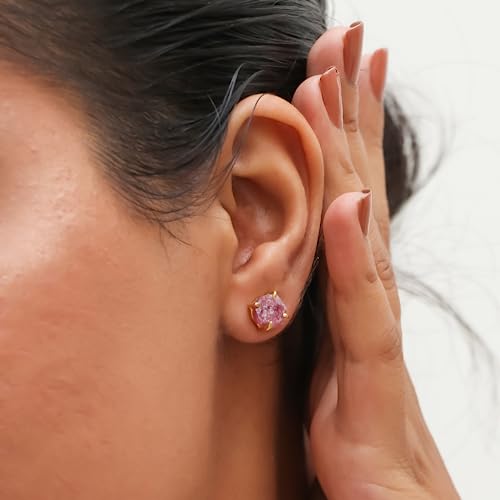 Thumbnail 6 de Gempires Natural Raw Emerald Gemstone Stud Earrings – Handmade, Hypoallergenic Gold Plated Minimal Prongs