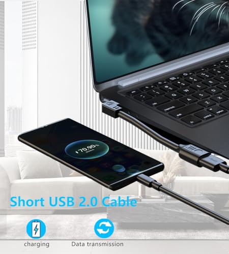 Detalle de LANMINGLEL Cavo di prolunga USB 2.0 90° maschio–femmina, 0,3 m, 2 pezzi (sinistra e destra)