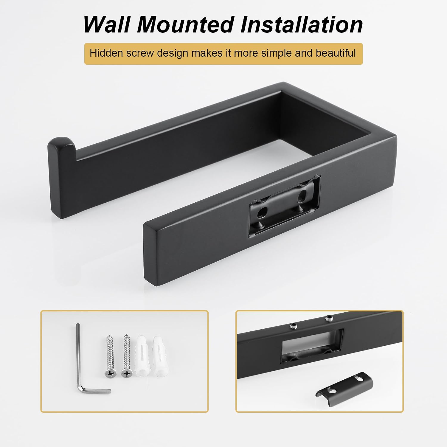 Detalle 2 de SAYAYO Toilettenpapierhalter Schwarz 150 mm