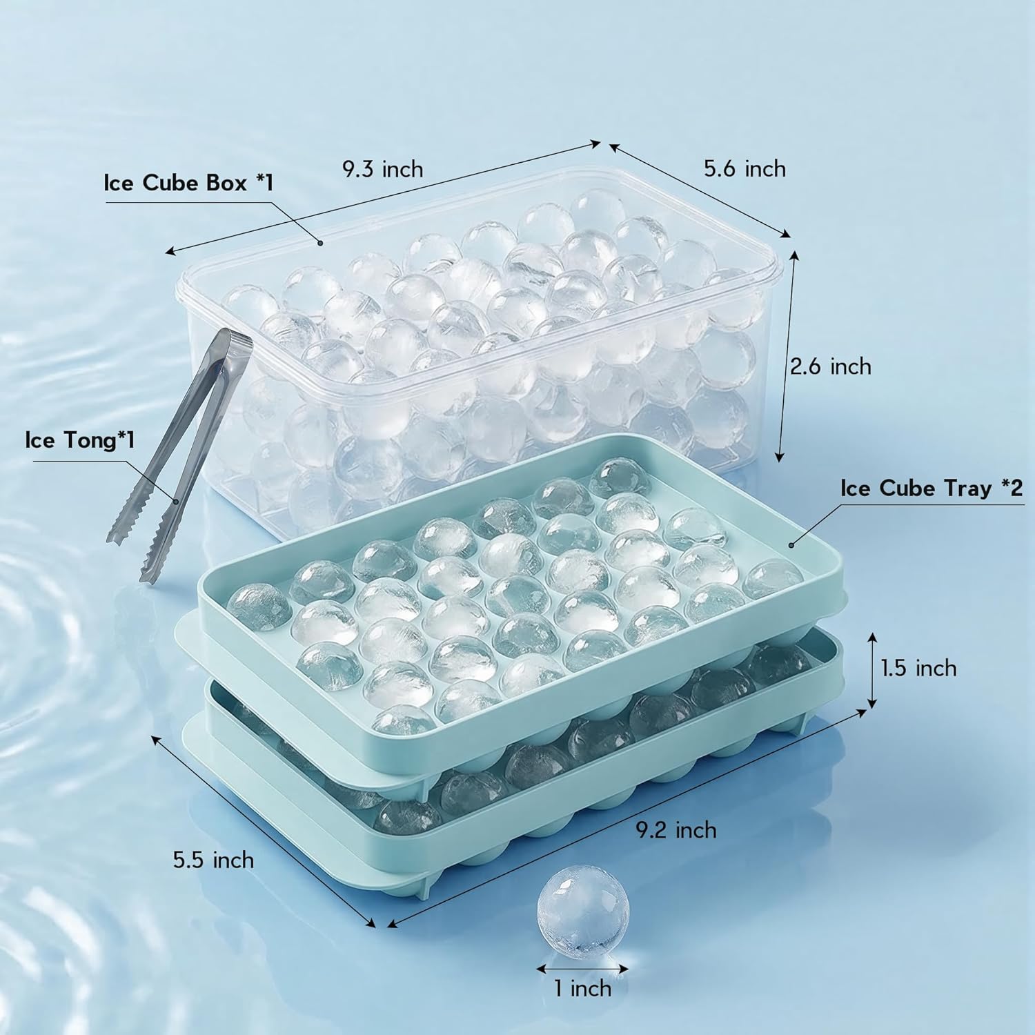 Thumbnail 5 de WIBIMEN Ice Cube Tray 0.8" 2-Pack