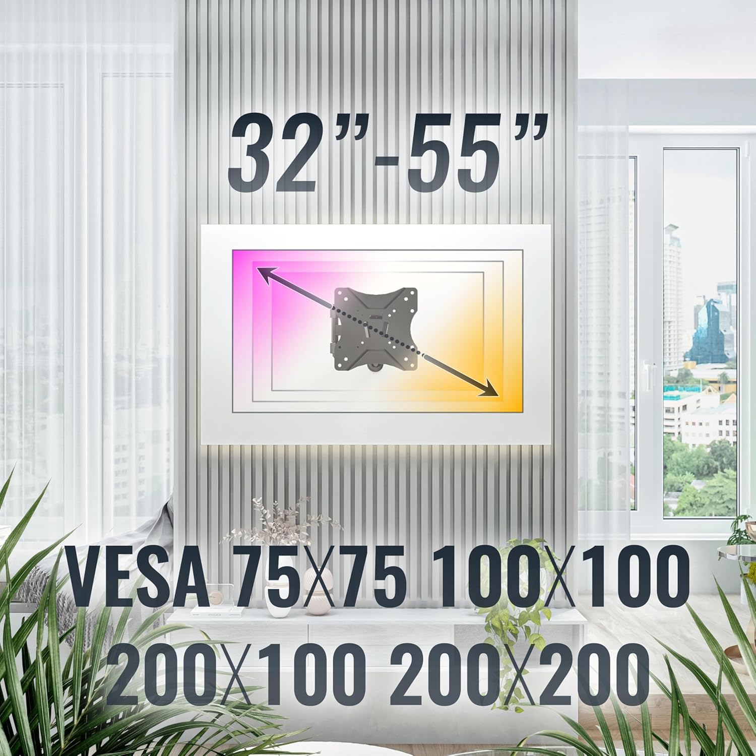 Thumbnail 3 de RICOO S7222 23-42" support mural orientable