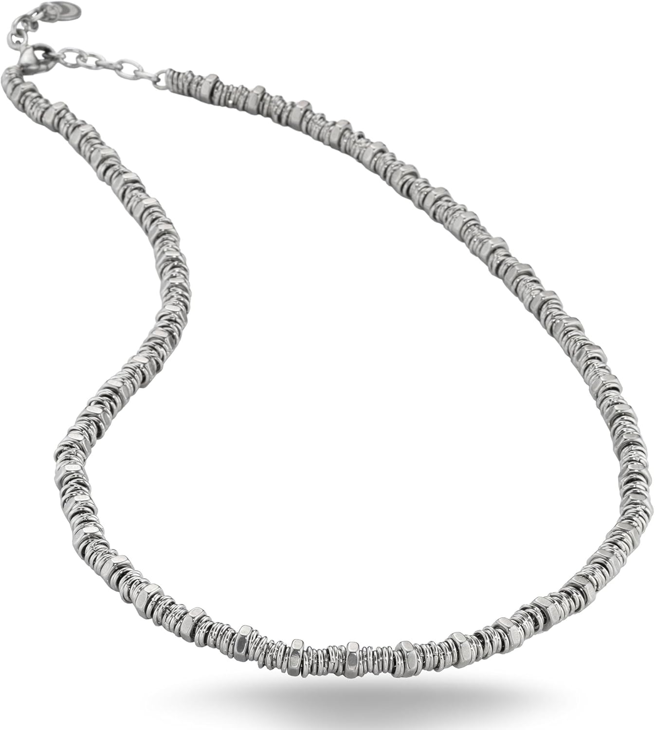 Detalle de Collier Homme inSCINTILLE en Acier Inoxydable – Longueur réglable 48–53 cm with rondelles et boulons