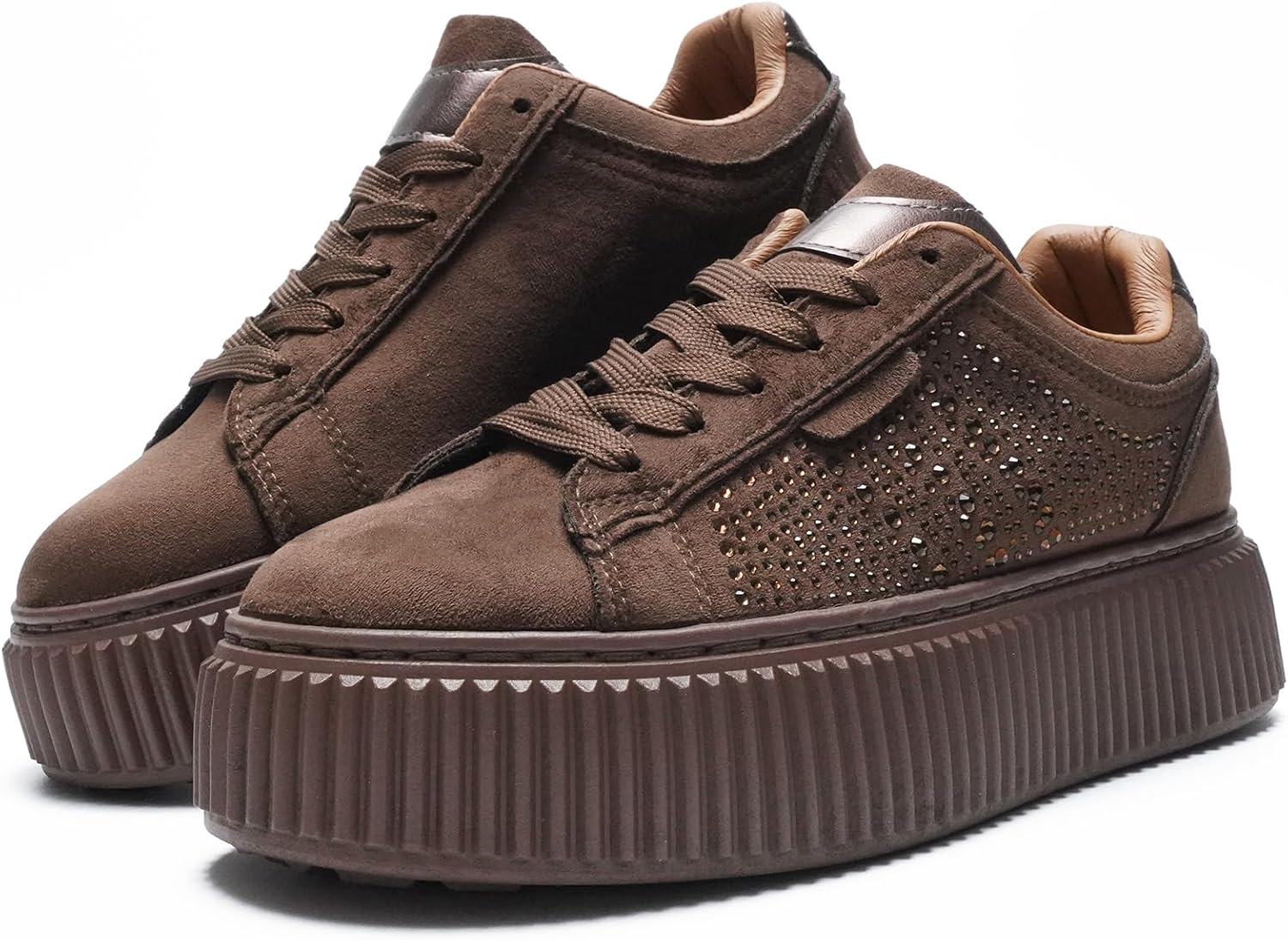 Thumbnail 1 de JOMIX plateausneakers voor dames met strass, pailletten en zool van 4 cm
