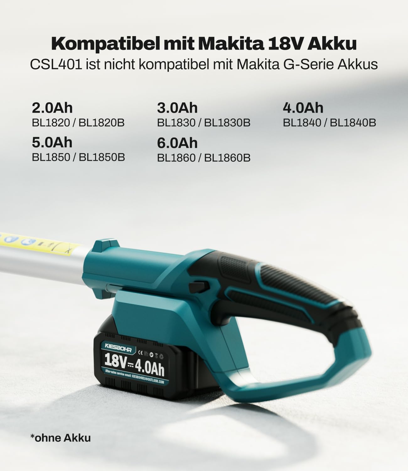 Detalle 2 de KIESBOHR CSL401 Akku Teleskop-Heckenschere 41 cm ✂