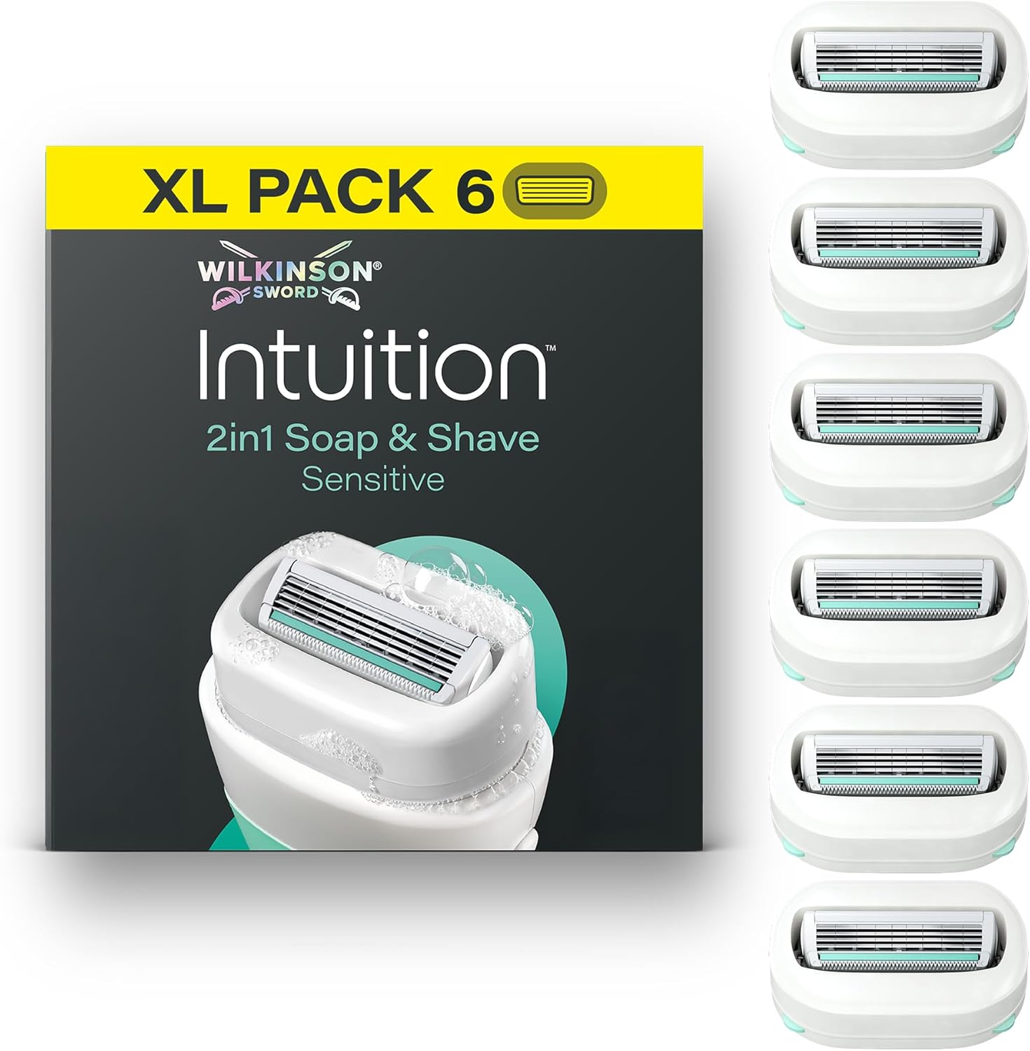 Detalle de Wilkinson Sword Intuition 2in1 Soap & Shave - Sensitive Skin Razor Refills for Women (6 Refill Blades)