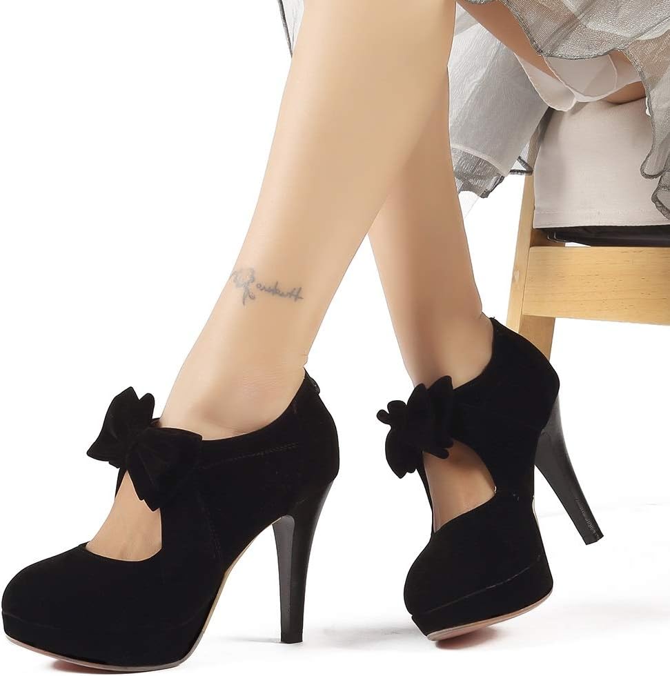 Thumbnail 1 de Mostrin Fashion Vintage Women's Small Bowtie Platform Pumps