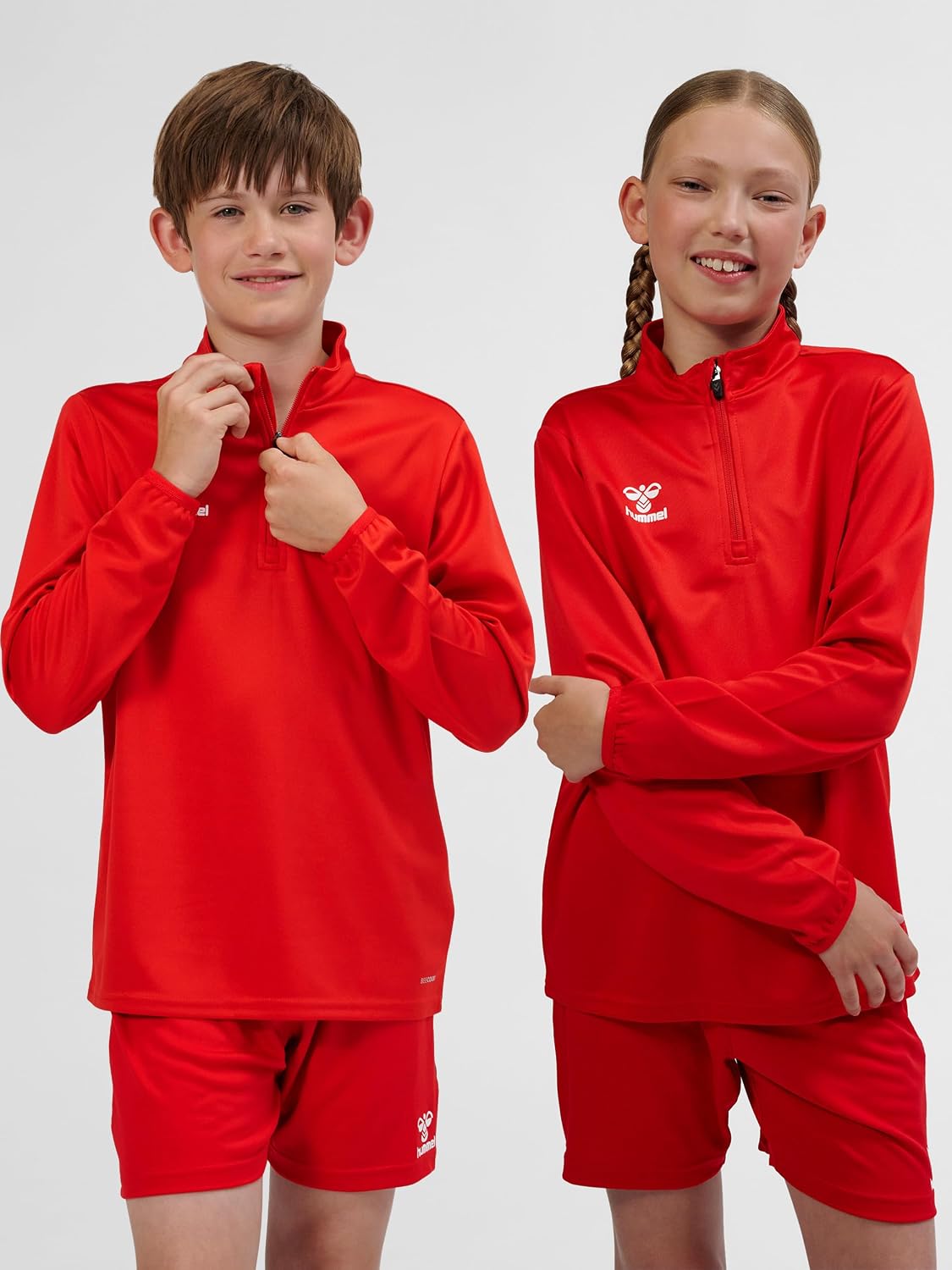 Detalle de Hummel Uni_Kids Hmlessential Half-Zip Kids Kapuzen-Sweatshirt