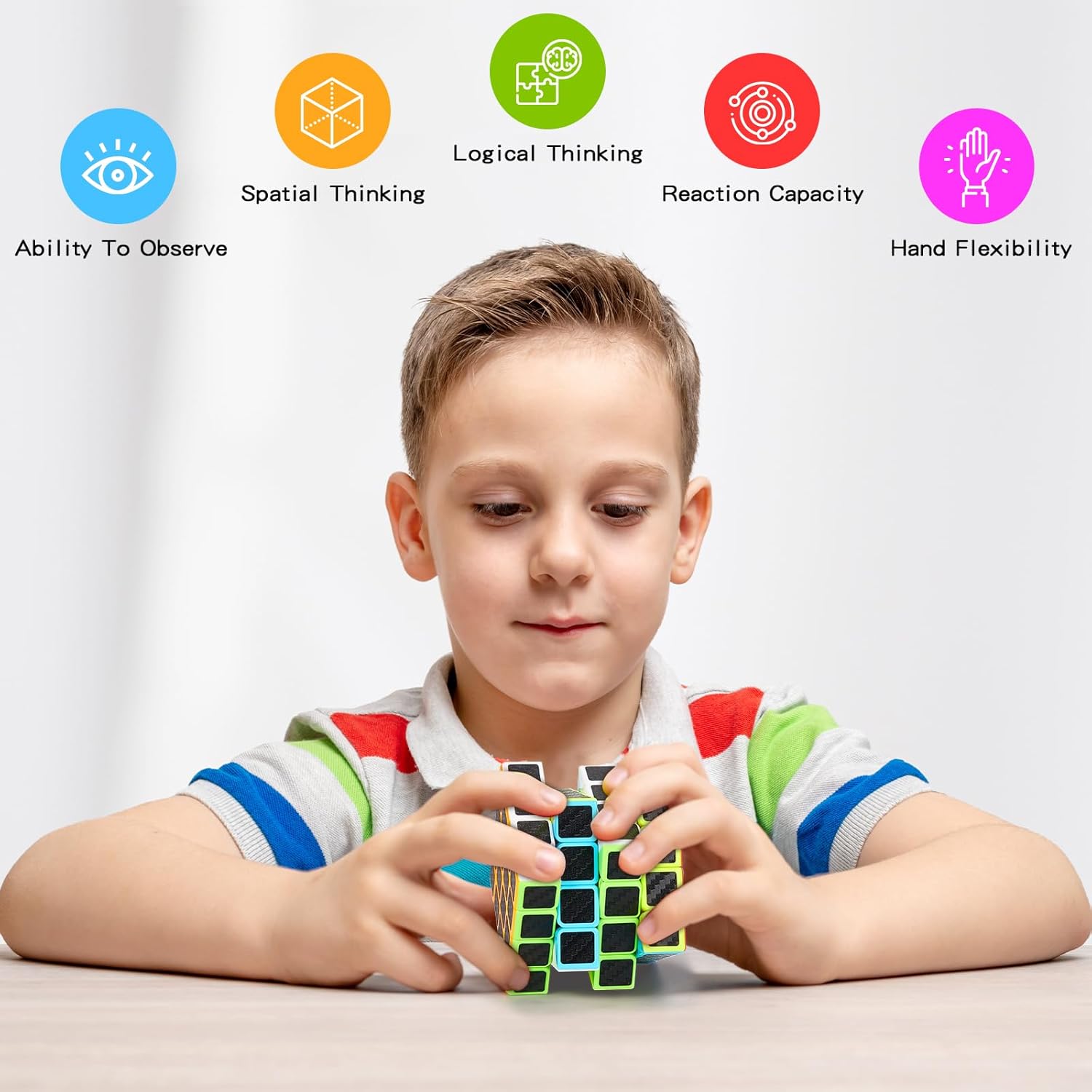 Detalle 2 de Coolzon Zauberwürfel 5‑teiliges Speed Cube Set: 2x2, 3x3, 4x4, Pyraminx, Megaminx in Geschenkbox